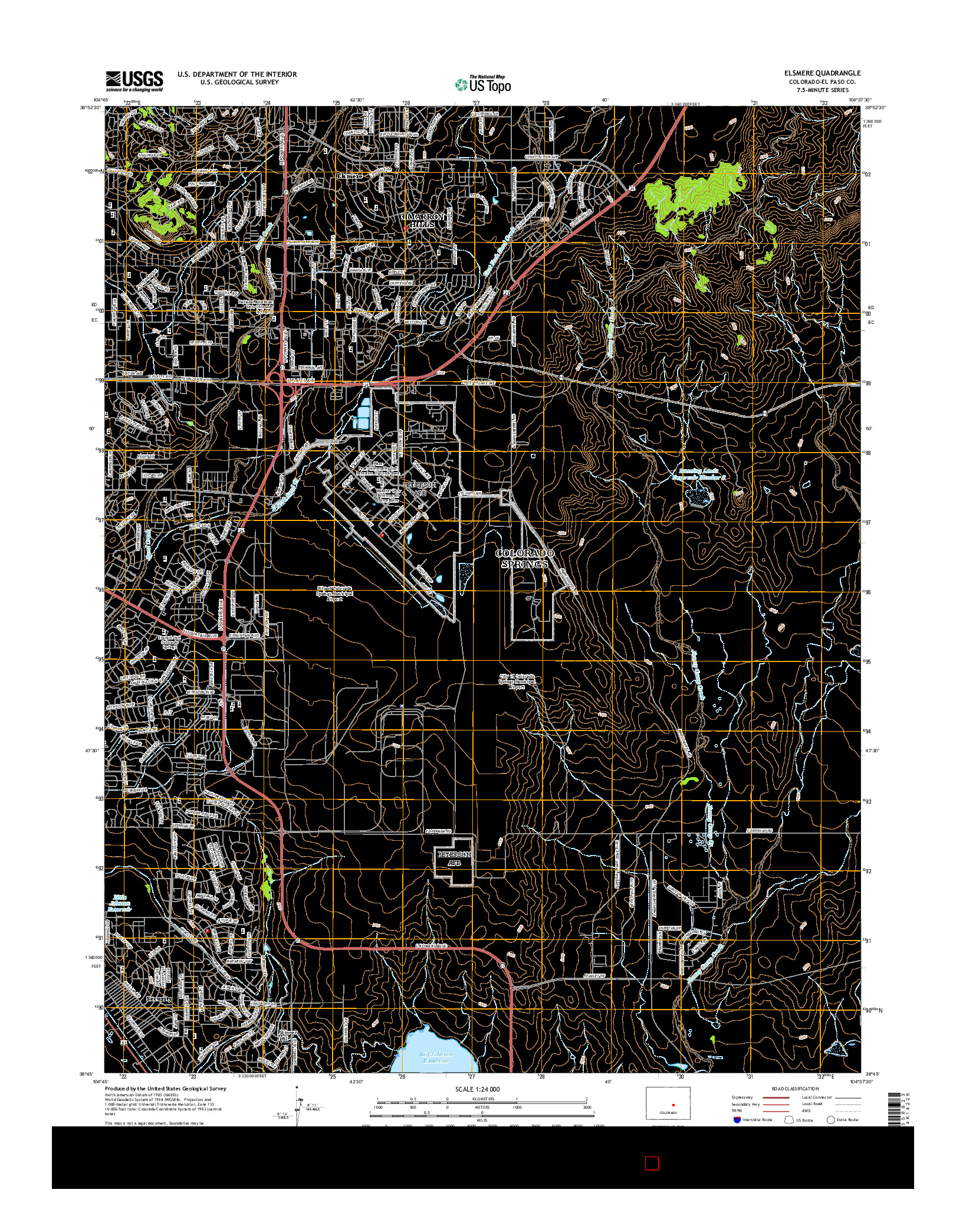 USGS US TOPO 7.5-MINUTE MAP FOR ELSMERE, CO 2016