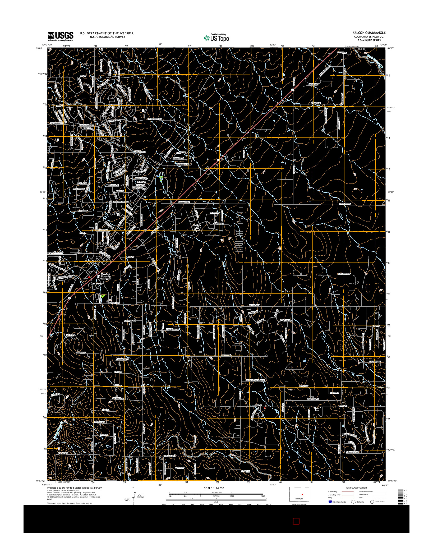 USGS US TOPO 7.5-MINUTE MAP FOR FALCON, CO 2016