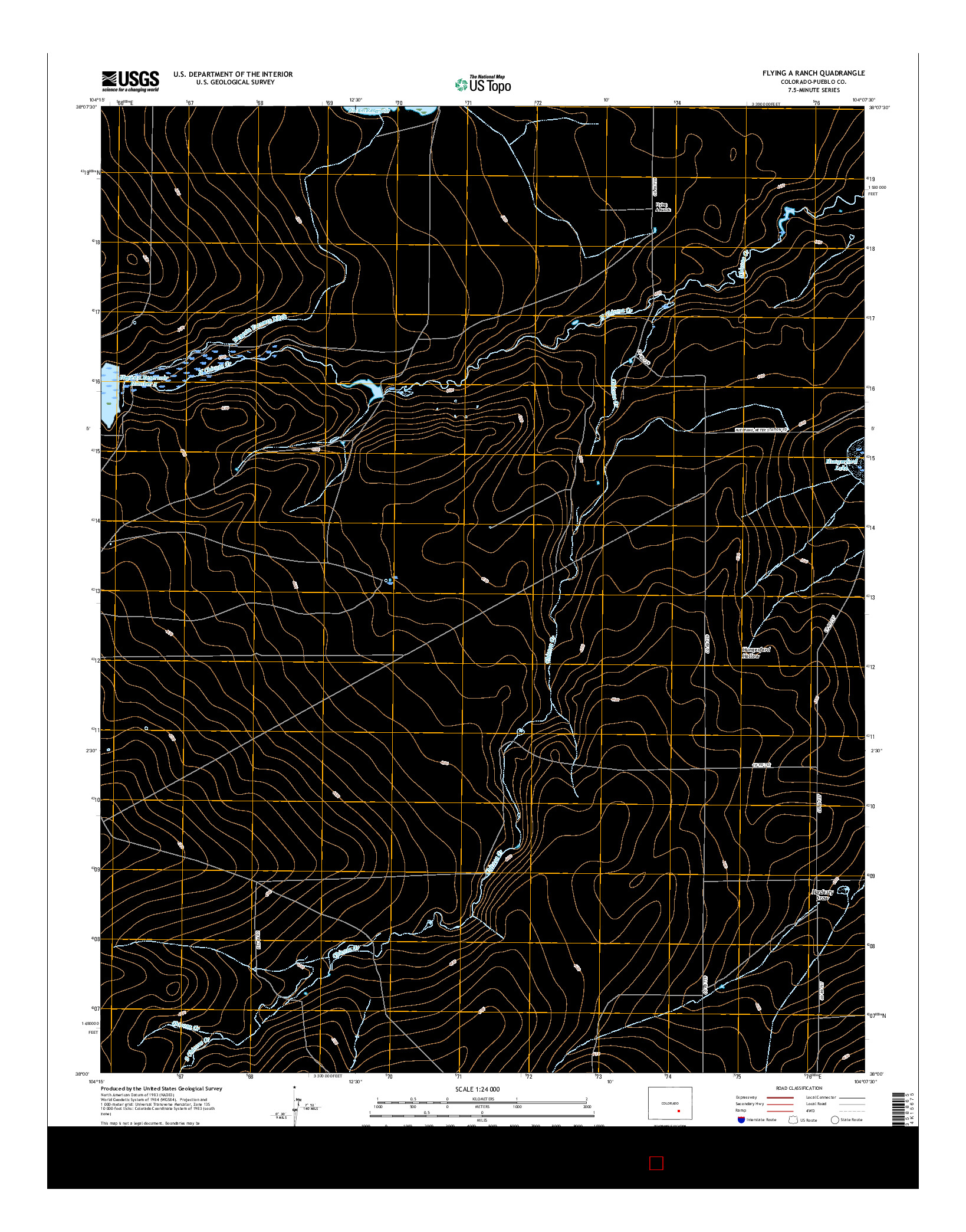 USGS US TOPO 7.5-MINUTE MAP FOR FLYING A RANCH, CO 2016