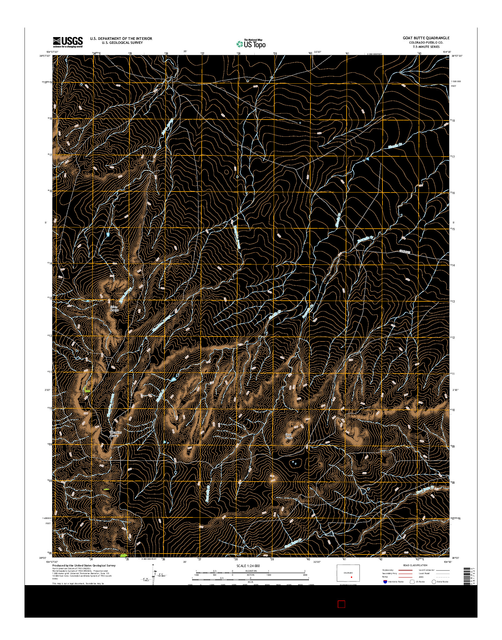 USGS US TOPO 7.5-MINUTE MAP FOR GOAT BUTTE, CO 2016