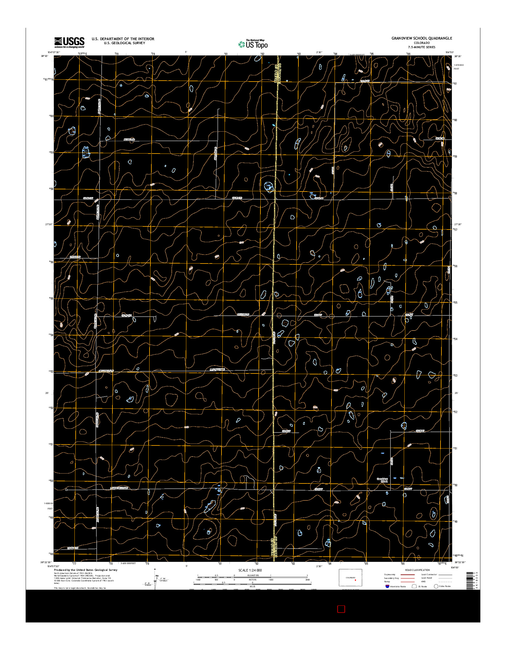 USGS US TOPO 7.5-MINUTE MAP FOR GRANDVIEW SCHOOL, CO 2016