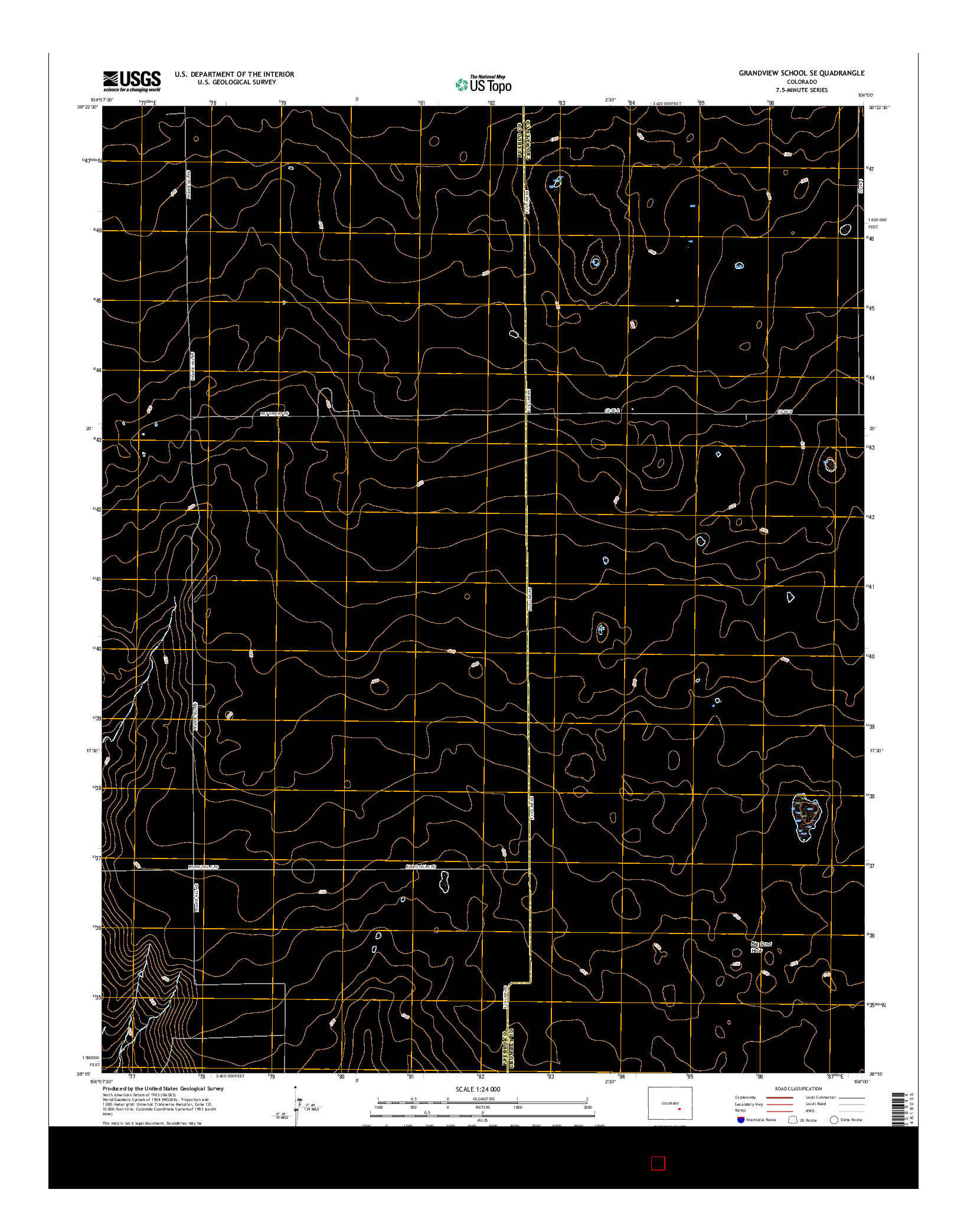 USGS US TOPO 7.5-MINUTE MAP FOR GRANDVIEW SCHOOL SE, CO 2016