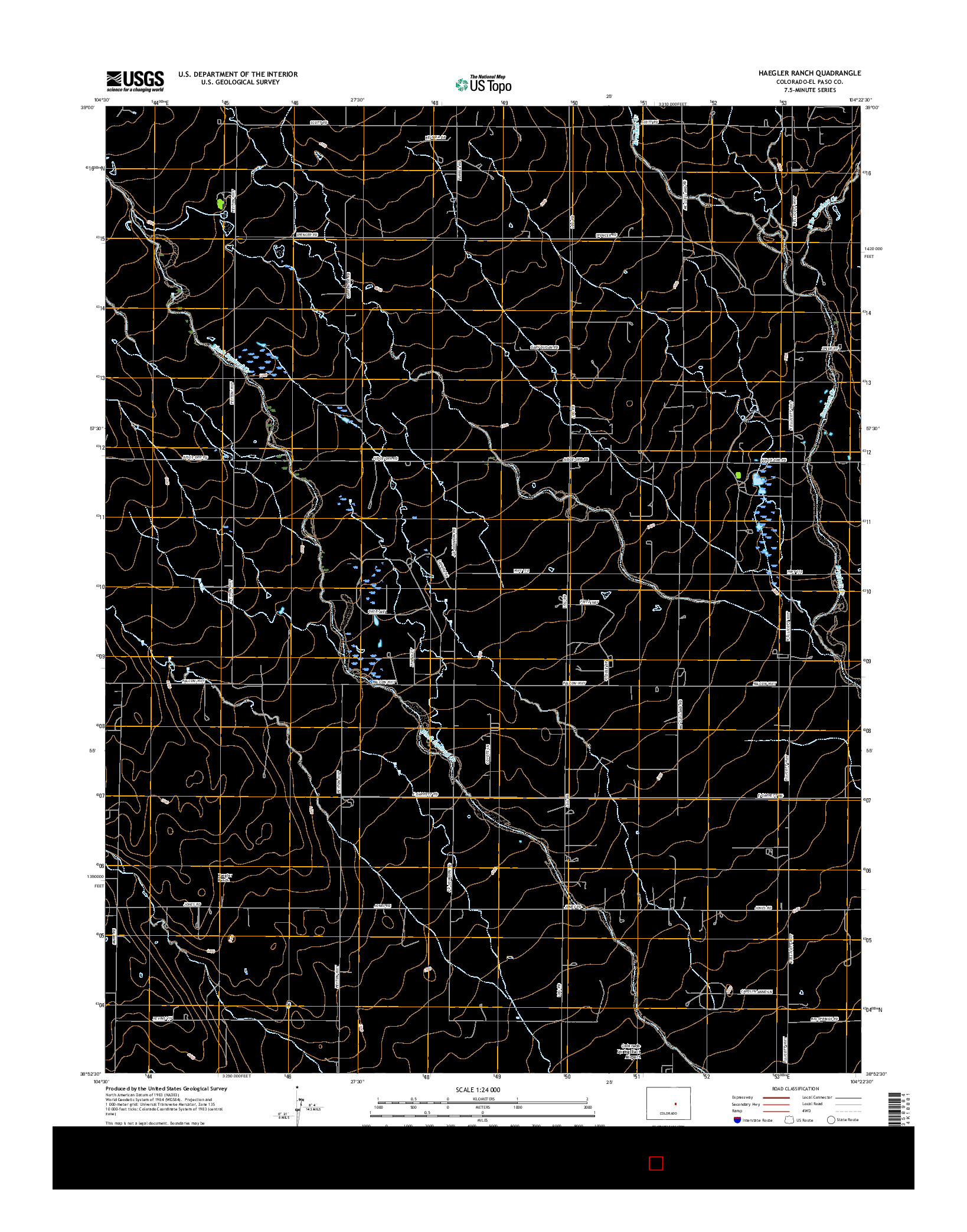 USGS US TOPO 7.5-MINUTE MAP FOR HAEGLER RANCH, CO 2016