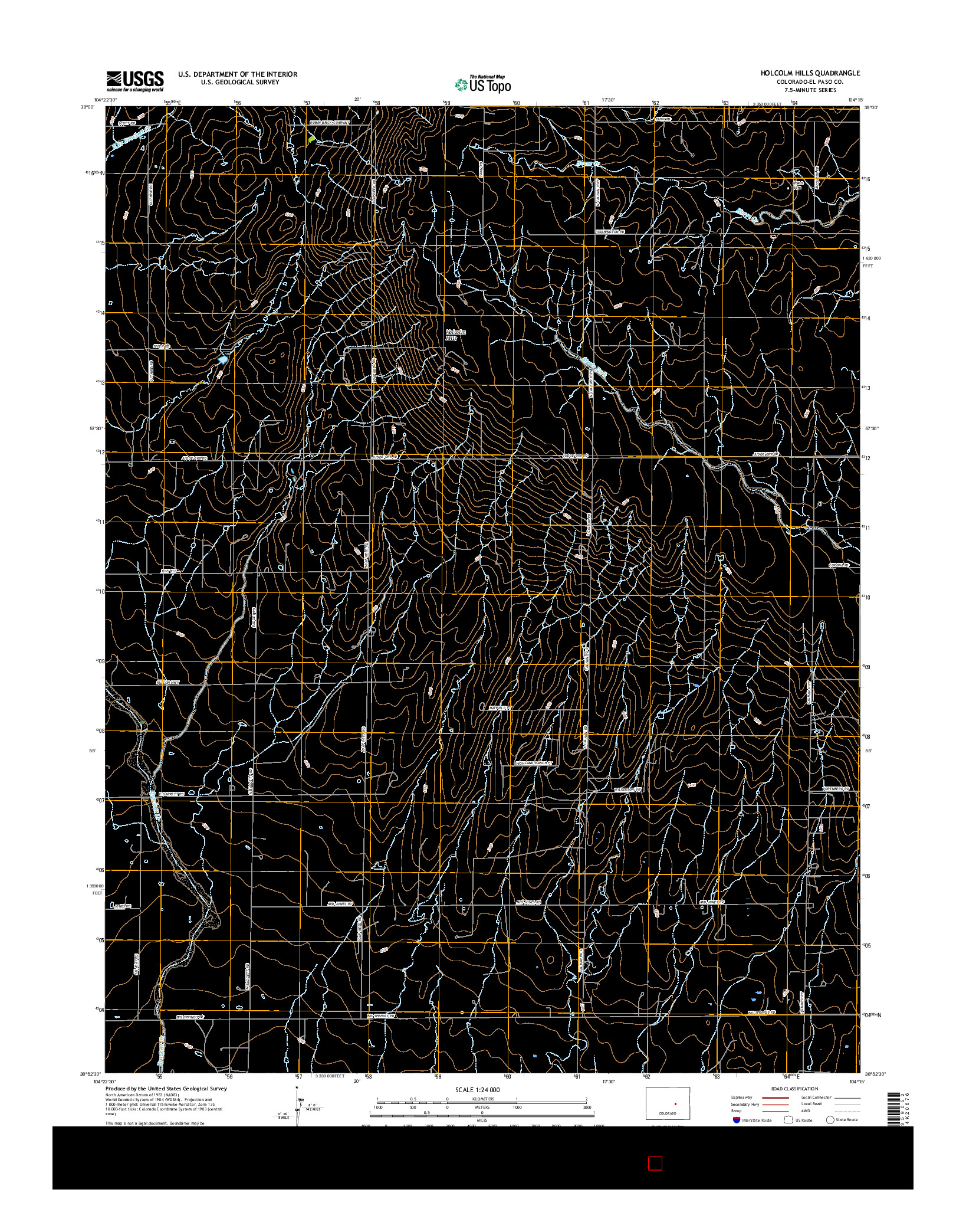 USGS US TOPO 7.5-MINUTE MAP FOR HOLCOLM HILLS, CO 2016