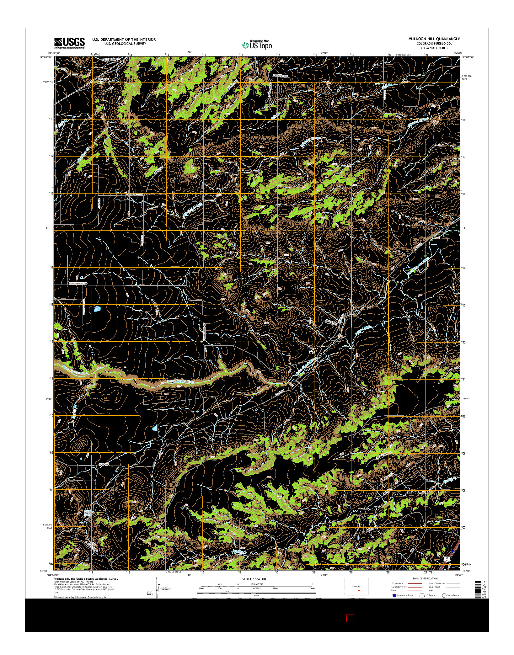 USGS US TOPO 7.5-MINUTE MAP FOR MULDOON HILL, CO 2016