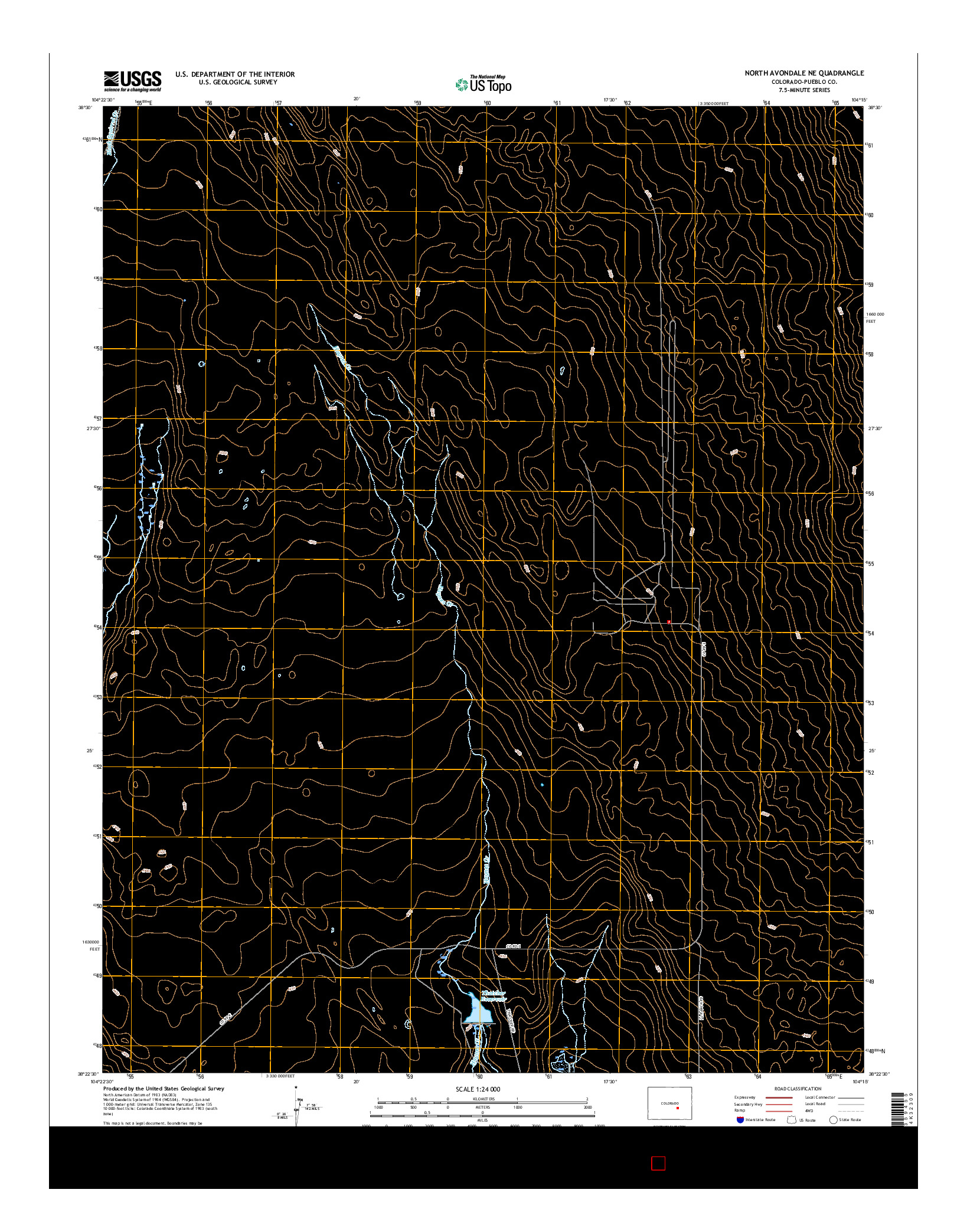 USGS US TOPO 7.5-MINUTE MAP FOR NORTH AVONDALE NE, CO 2016