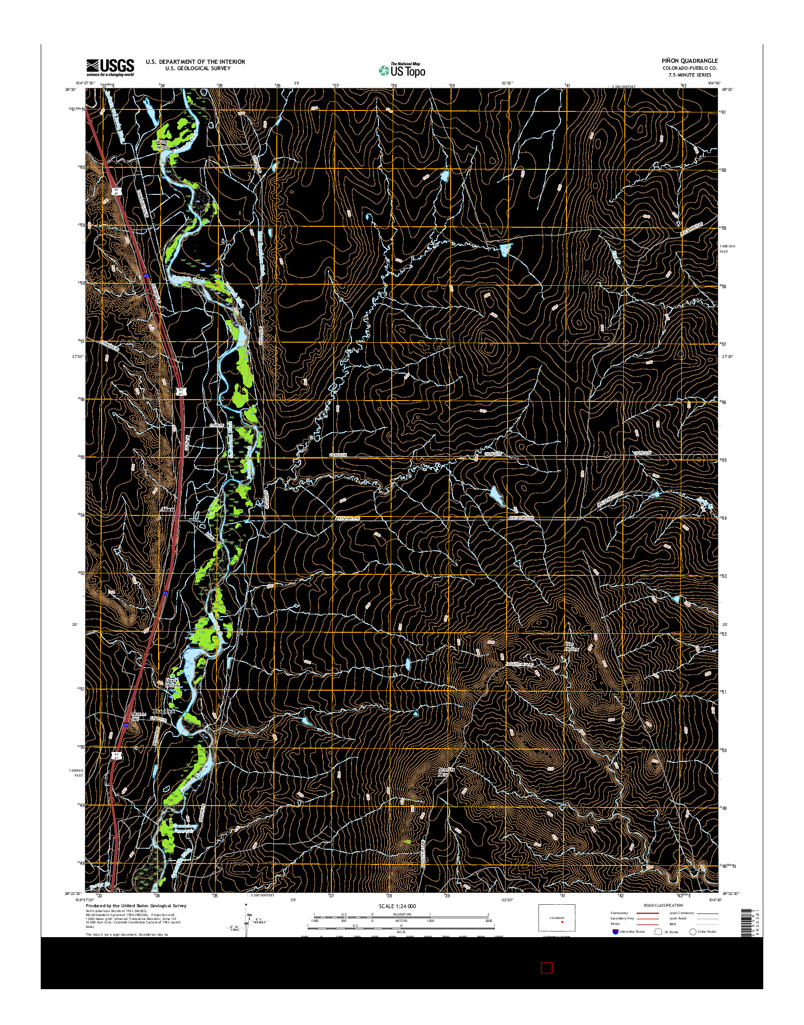 USGS US TOPO 7.5-MINUTE MAP FOR PIñON, CO 2016