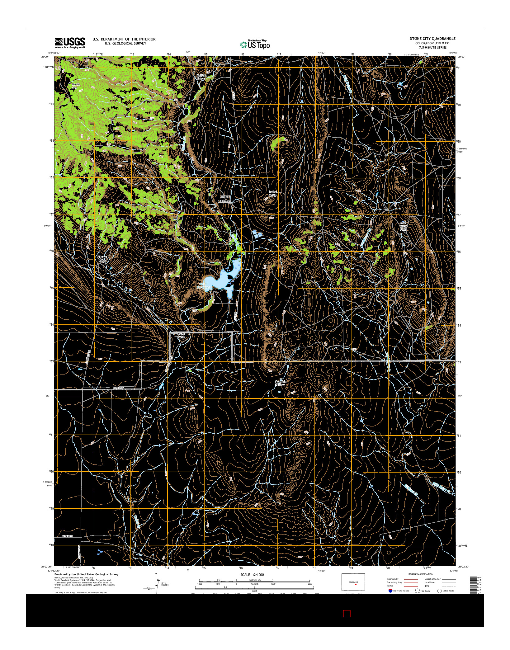 USGS US TOPO 7.5-MINUTE MAP FOR STONE CITY, CO 2016