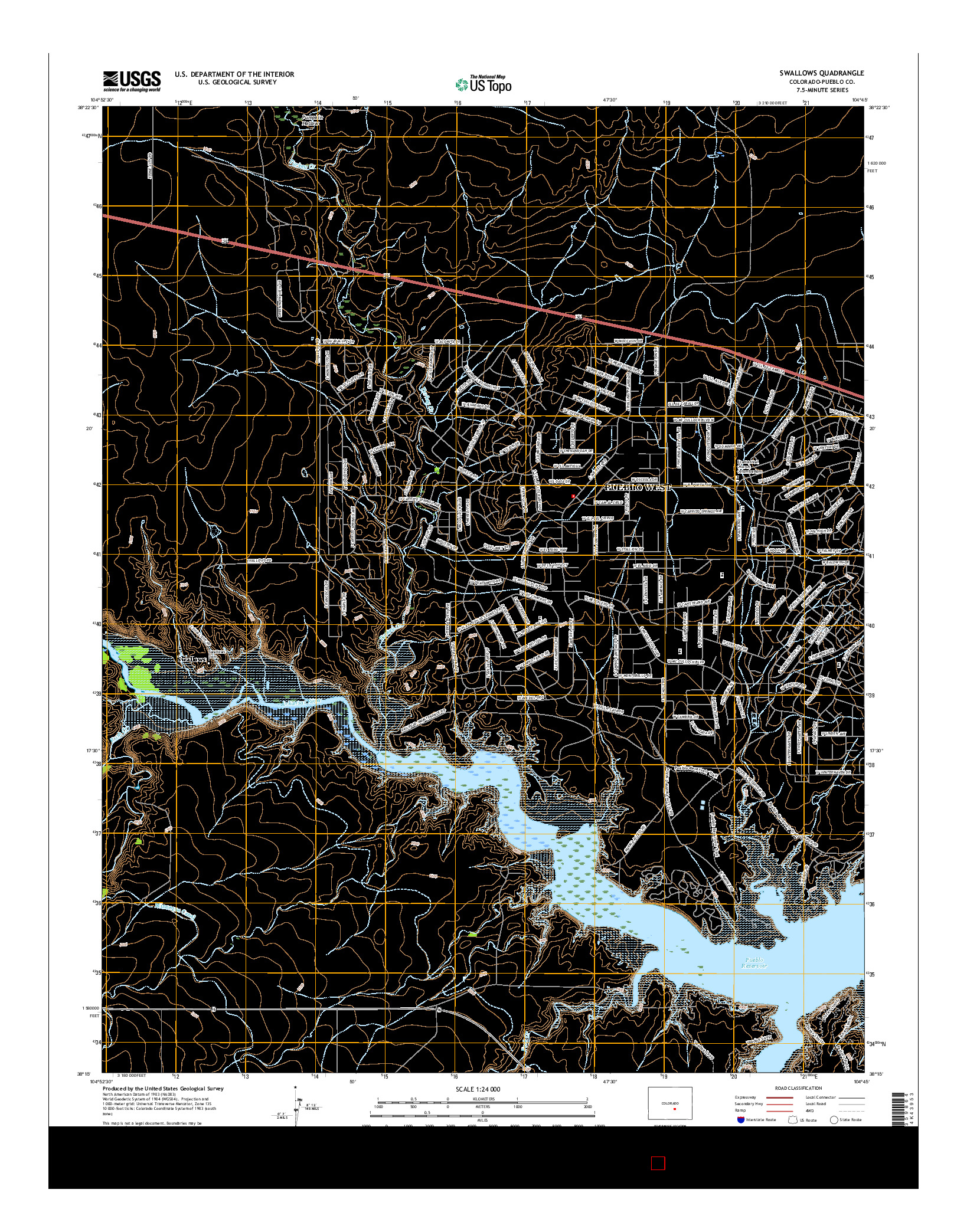 USGS US TOPO 7.5-MINUTE MAP FOR SWALLOWS, CO 2016