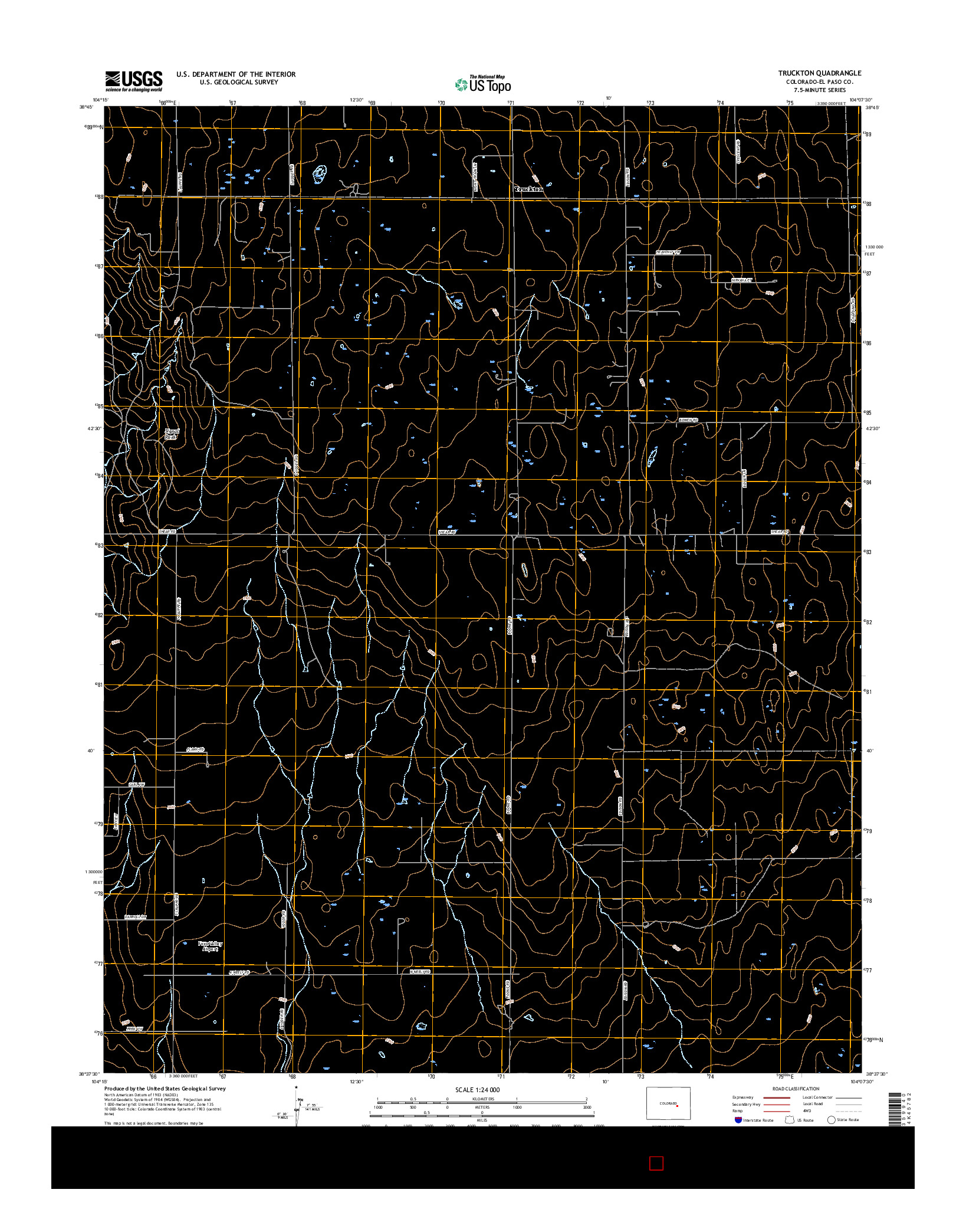 USGS US TOPO 7.5-MINUTE MAP FOR TRUCKTON, CO 2016