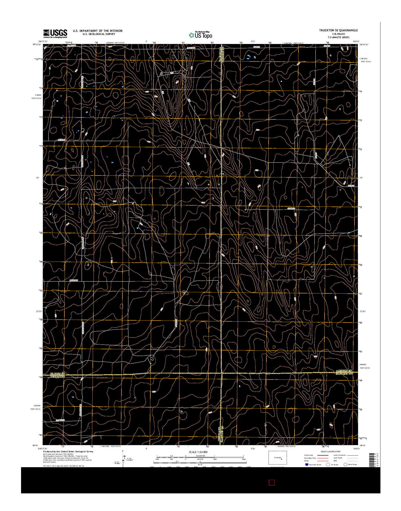 USGS US TOPO 7.5-MINUTE MAP FOR TRUCKTON SE, CO 2016