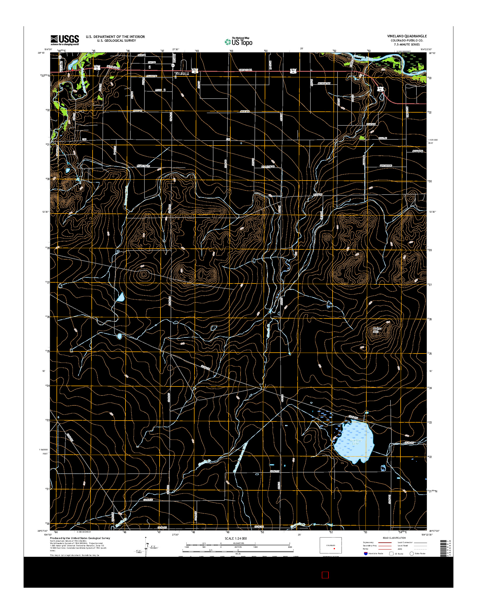 USGS US TOPO 7.5-MINUTE MAP FOR VINELAND, CO 2016