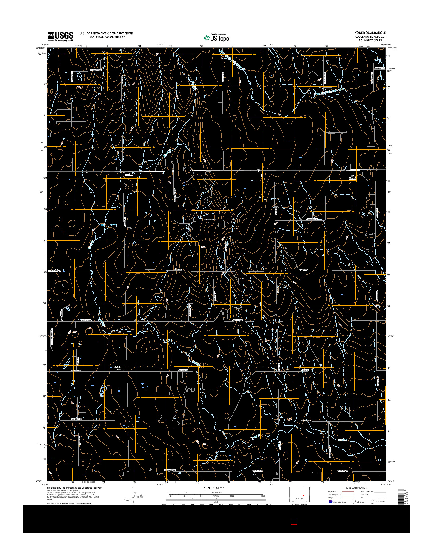 USGS US TOPO 7.5-MINUTE MAP FOR YODER, CO 2016