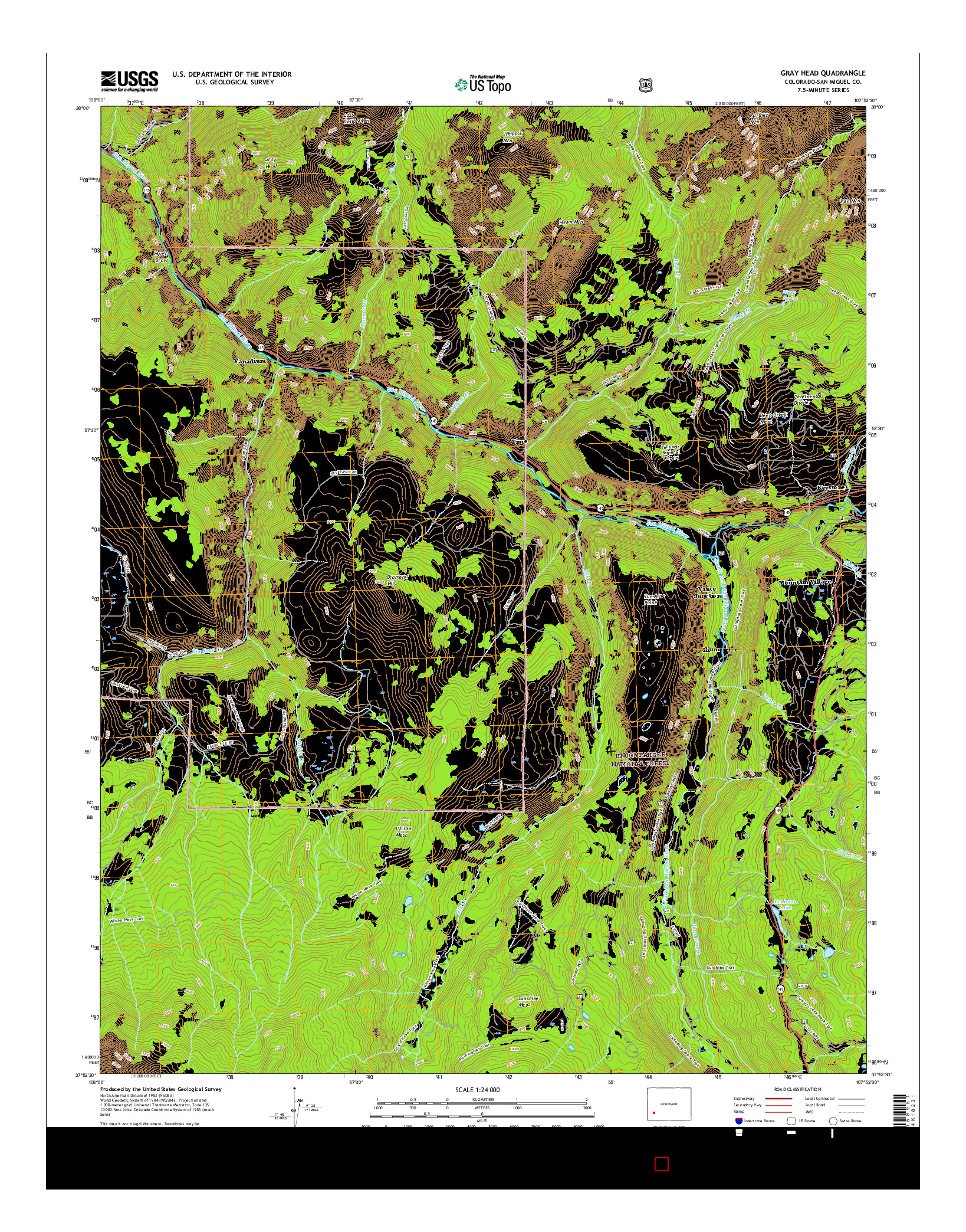 USGS US TOPO 7.5-MINUTE MAP FOR GRAY HEAD, CO 2016