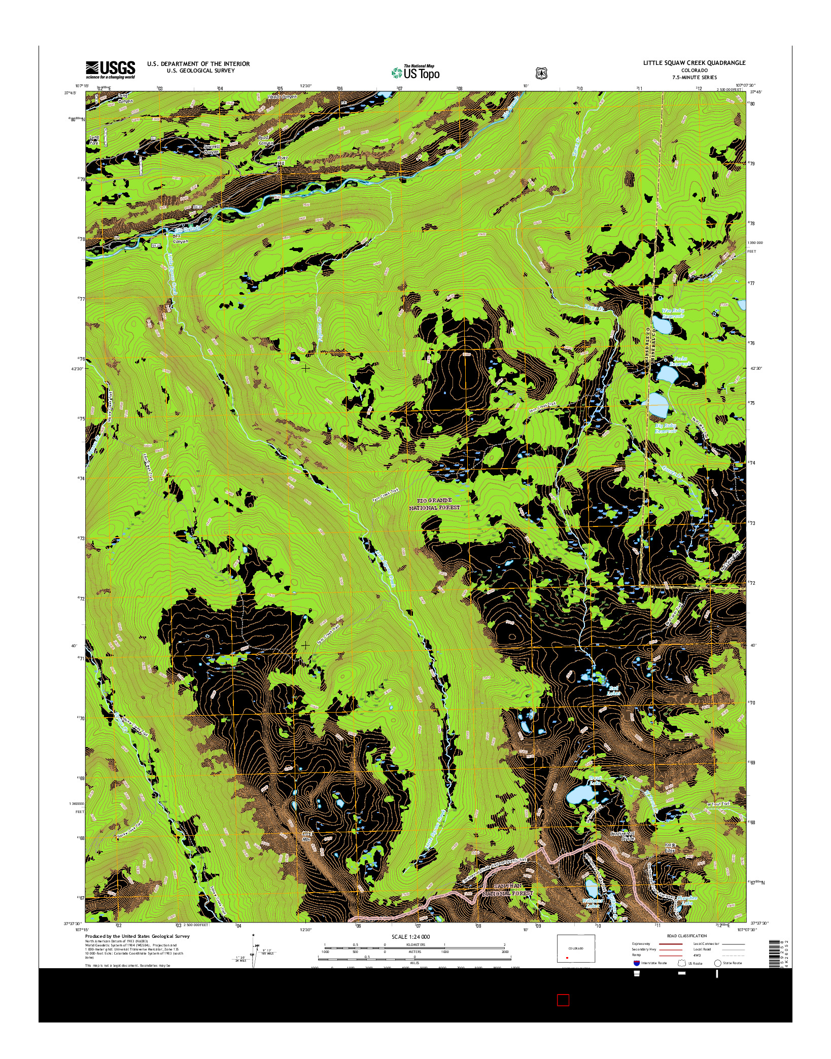 USGS US TOPO 7.5-MINUTE MAP FOR LITTLE SQUAW CREEK, CO 2016