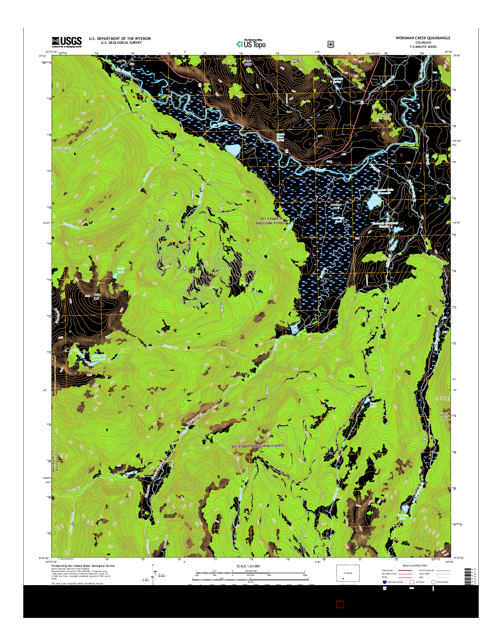 USGS US TOPO 7.5-MINUTE MAP FOR WORKMAN CREEK, CO 2016