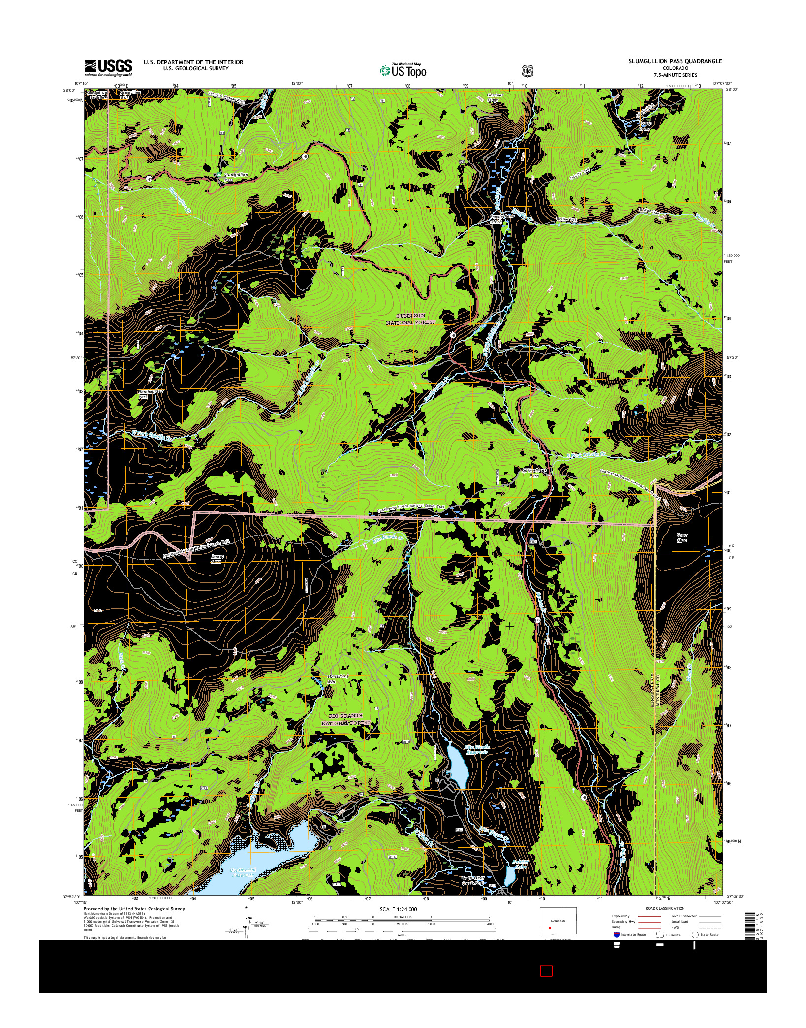 USGS US TOPO 7.5-MINUTE MAP FOR SLUMGULLION PASS, CO 2016