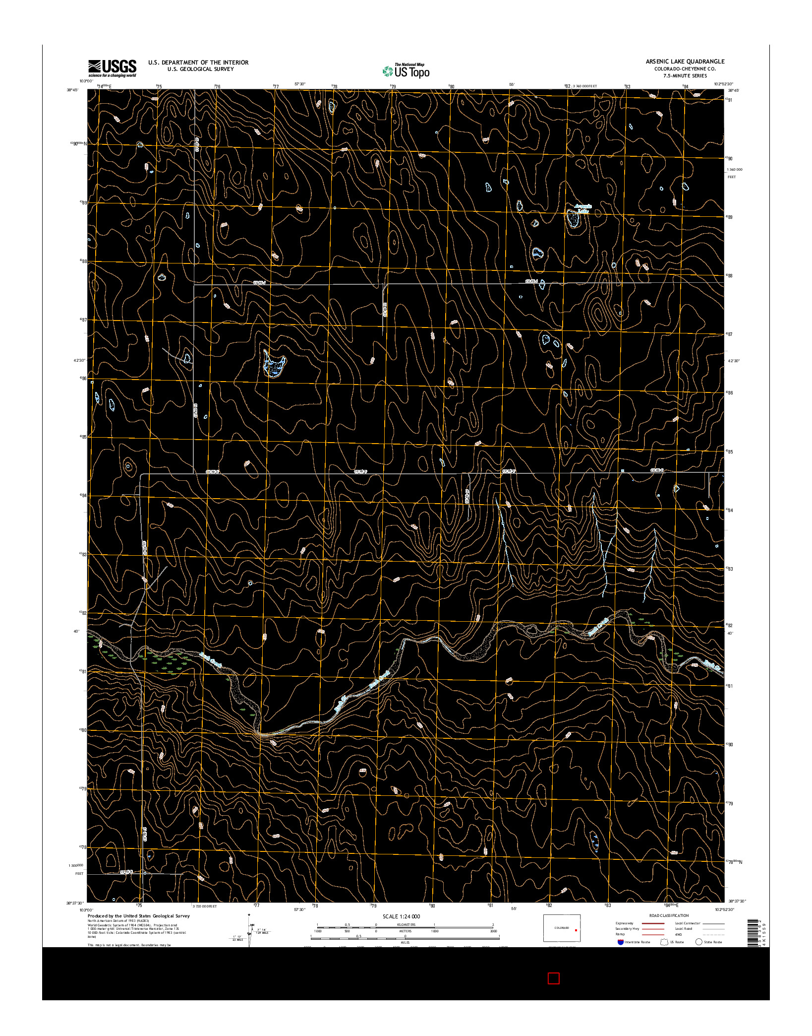USGS US TOPO 7.5-MINUTE MAP FOR ARSENIC LAKE, CO 2016