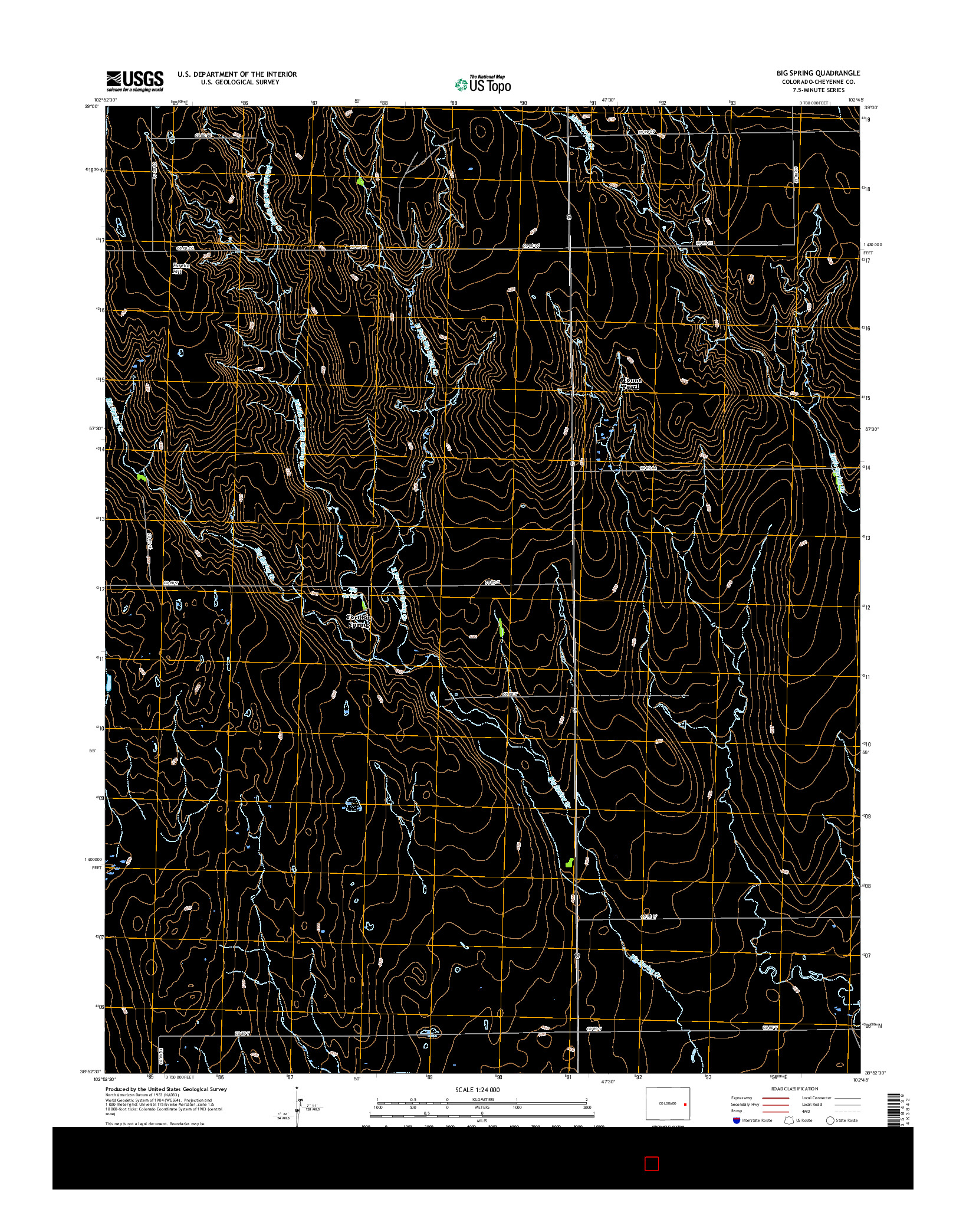 USGS US TOPO 7.5-MINUTE MAP FOR BIG SPRING, CO 2016