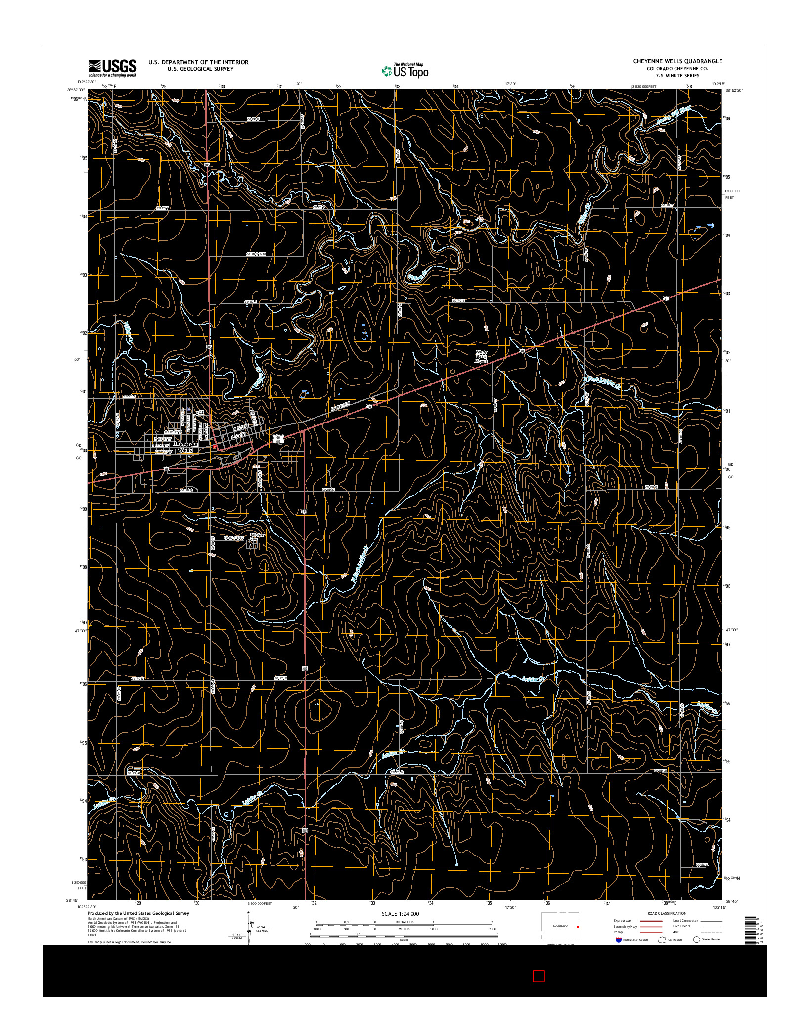 USGS US TOPO 7.5-MINUTE MAP FOR CHEYENNE WELLS, CO 2016