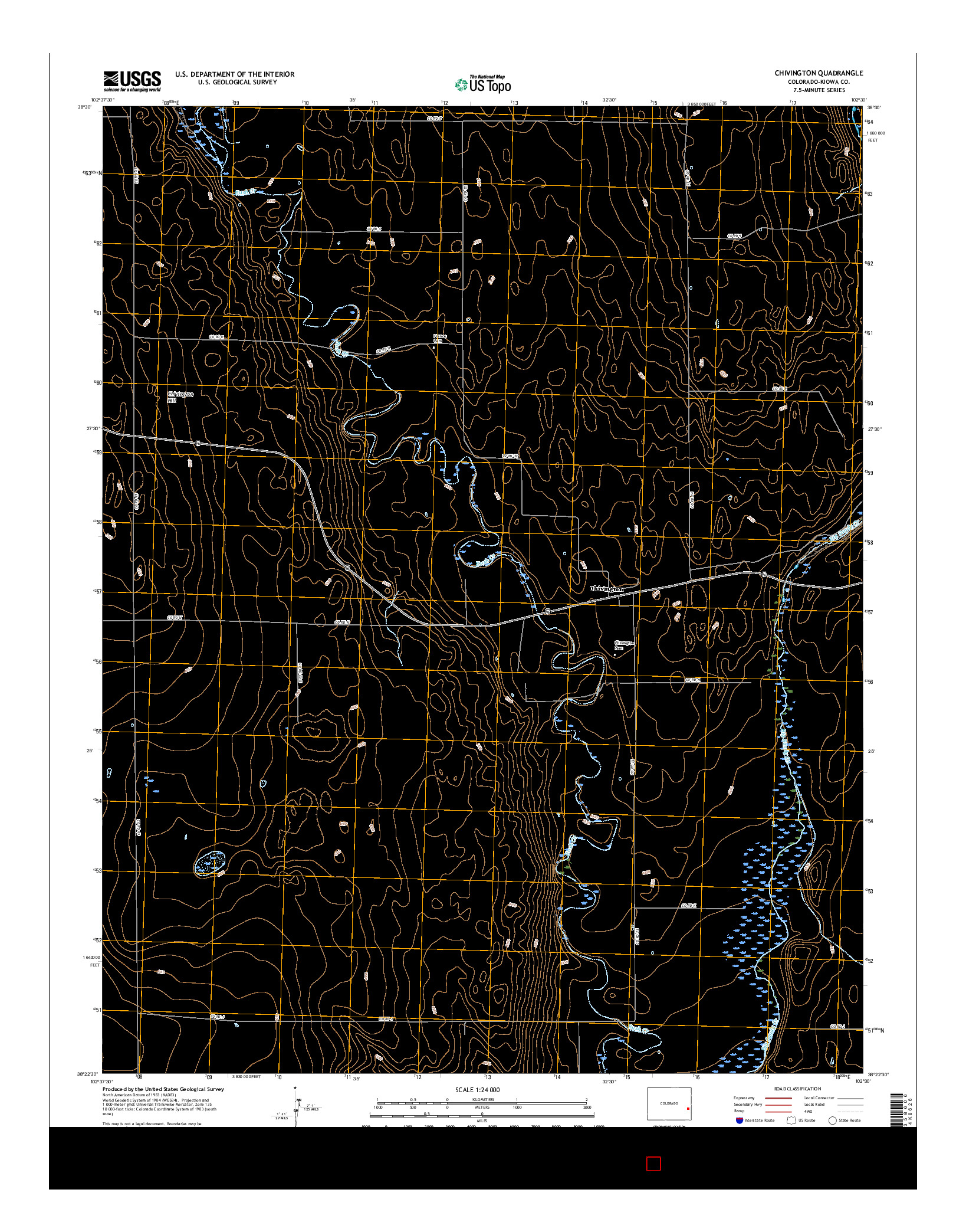USGS US TOPO 7.5-MINUTE MAP FOR CHIVINGTON, CO 2016