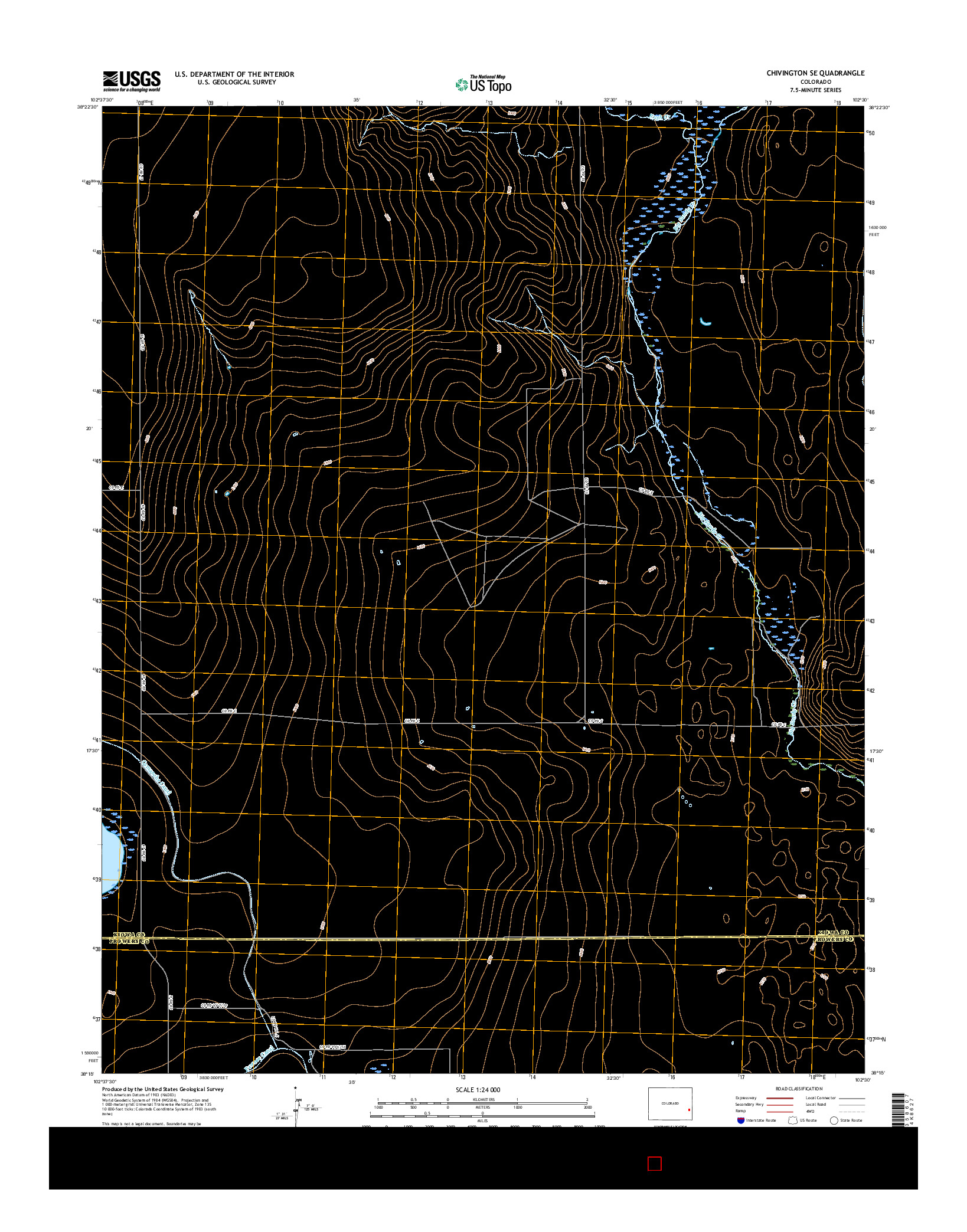 USGS US TOPO 7.5-MINUTE MAP FOR CHIVINGTON SE, CO 2016