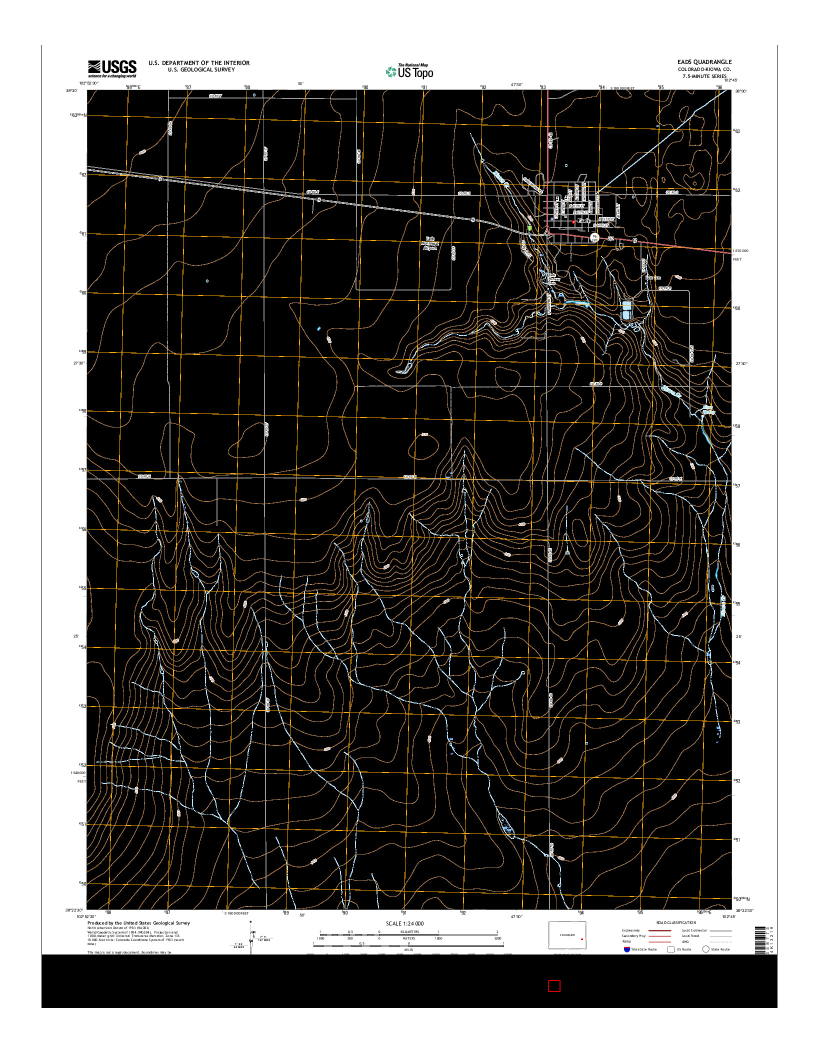 USGS US TOPO 7.5-MINUTE MAP FOR EADS, CO 2016