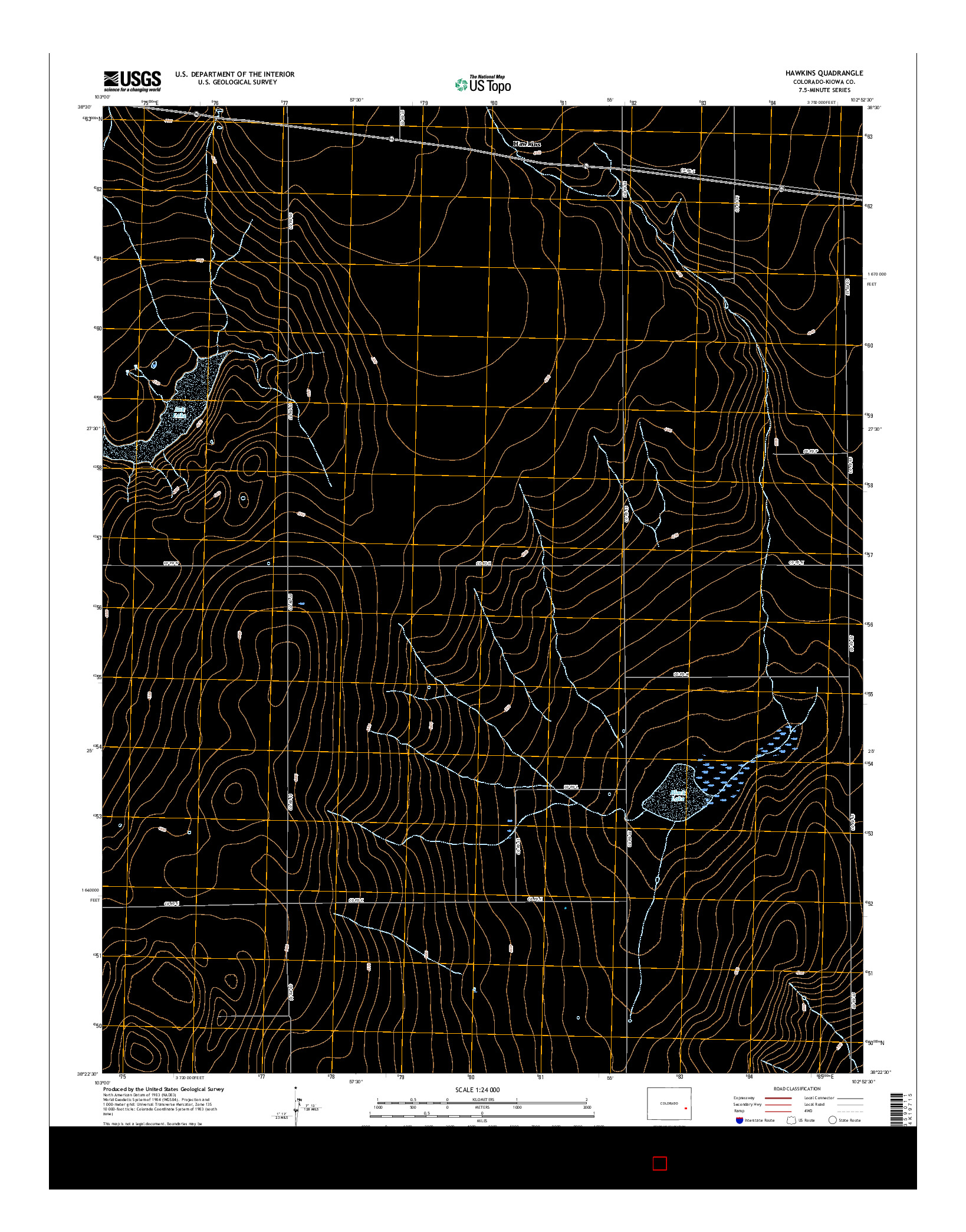 USGS US TOPO 7.5-MINUTE MAP FOR HAWKINS, CO 2016
