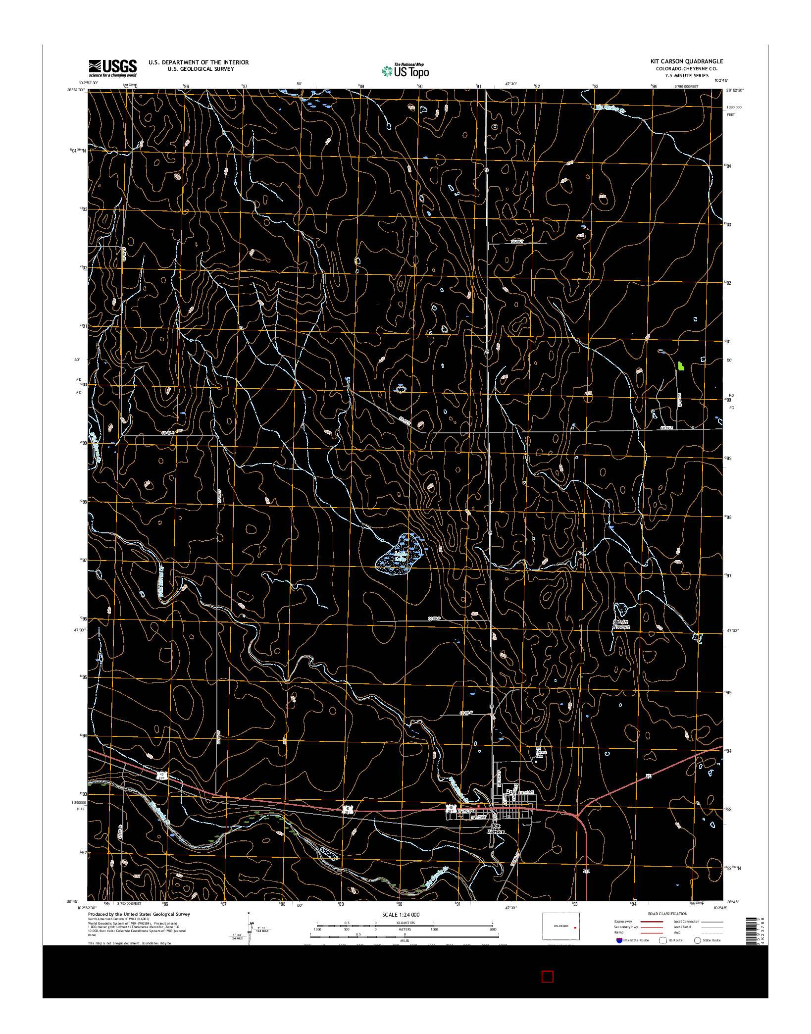 USGS US TOPO 7.5-MINUTE MAP FOR KIT CARSON, CO 2016