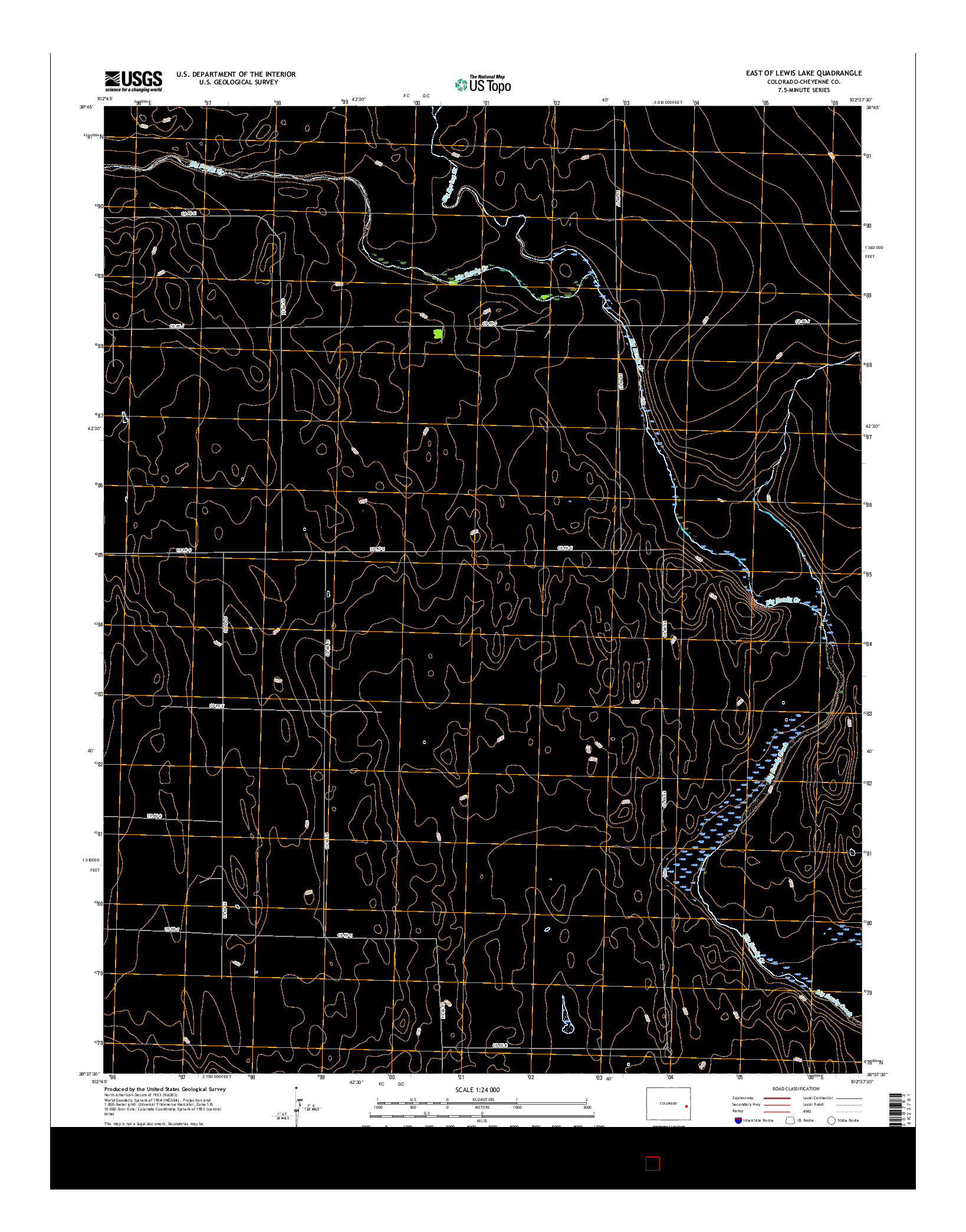 USGS US TOPO 7.5-MINUTE MAP FOR EAST OF LEWIS LAKE, CO 2016