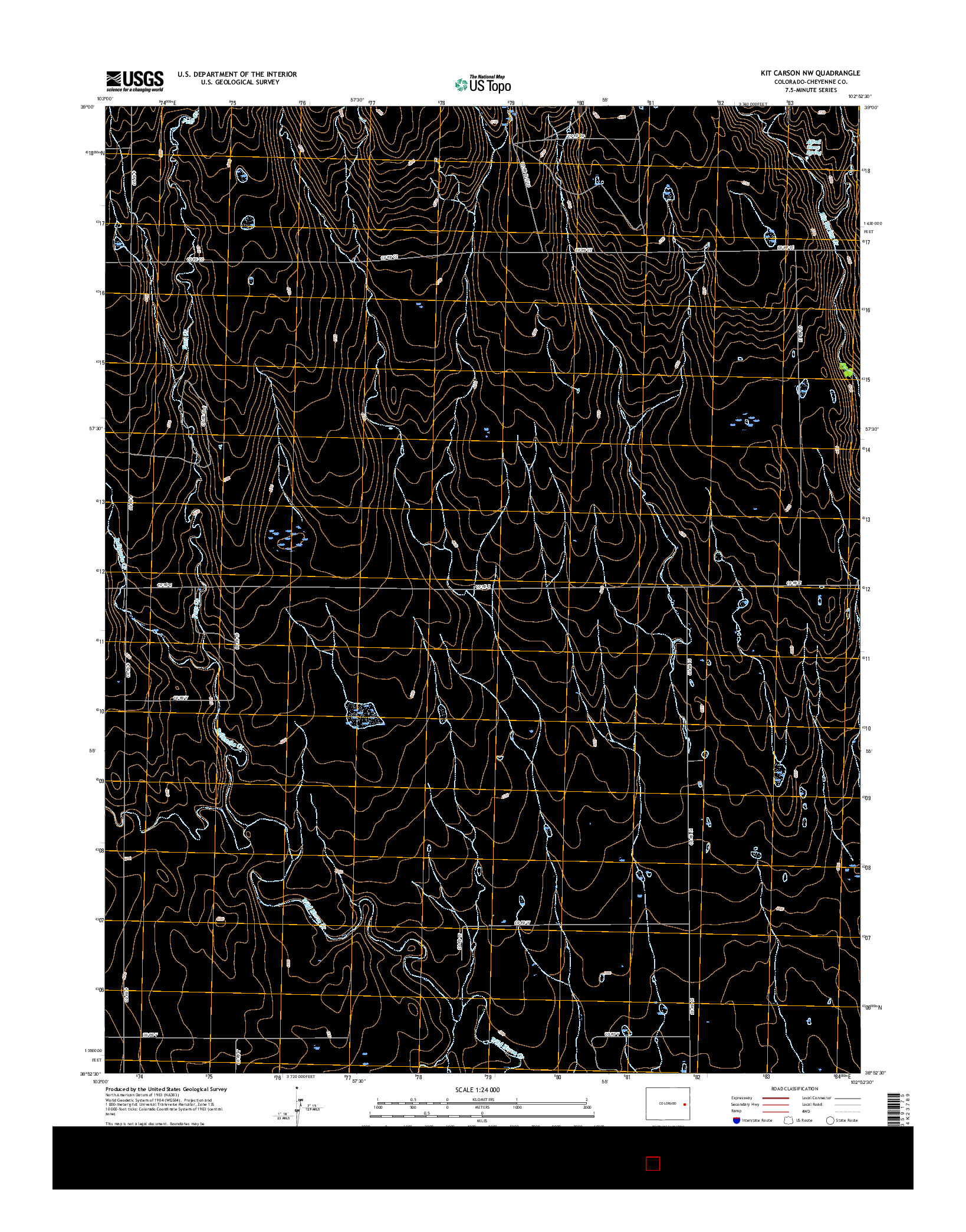 USGS US TOPO 7.5-MINUTE MAP FOR KIT CARSON NW, CO 2016