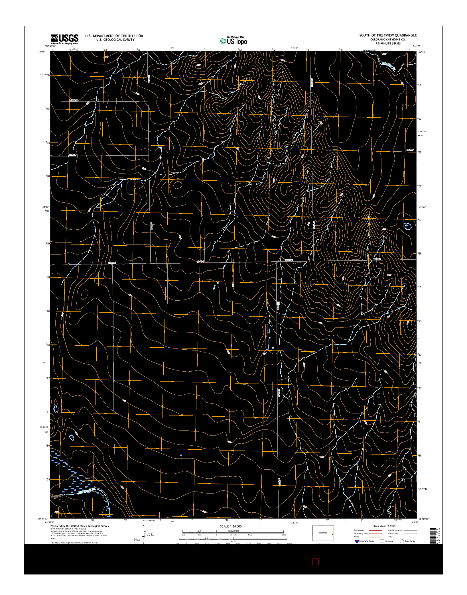 USGS US TOPO 7.5-MINUTE MAP FOR SOUTH OF FIRSTVIEW, CO 2016