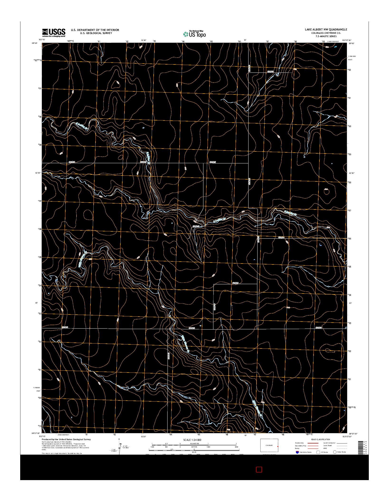 USGS US TOPO 7.5-MINUTE MAP FOR LAKE ALBERT NW, CO 2016
