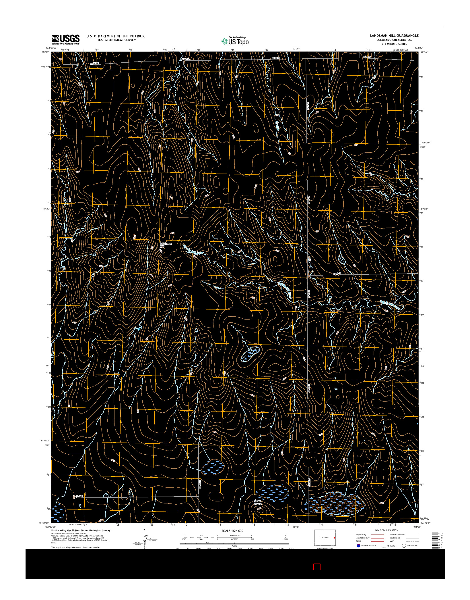 USGS US TOPO 7.5-MINUTE MAP FOR LANDSMAN HILL, CO 2016
