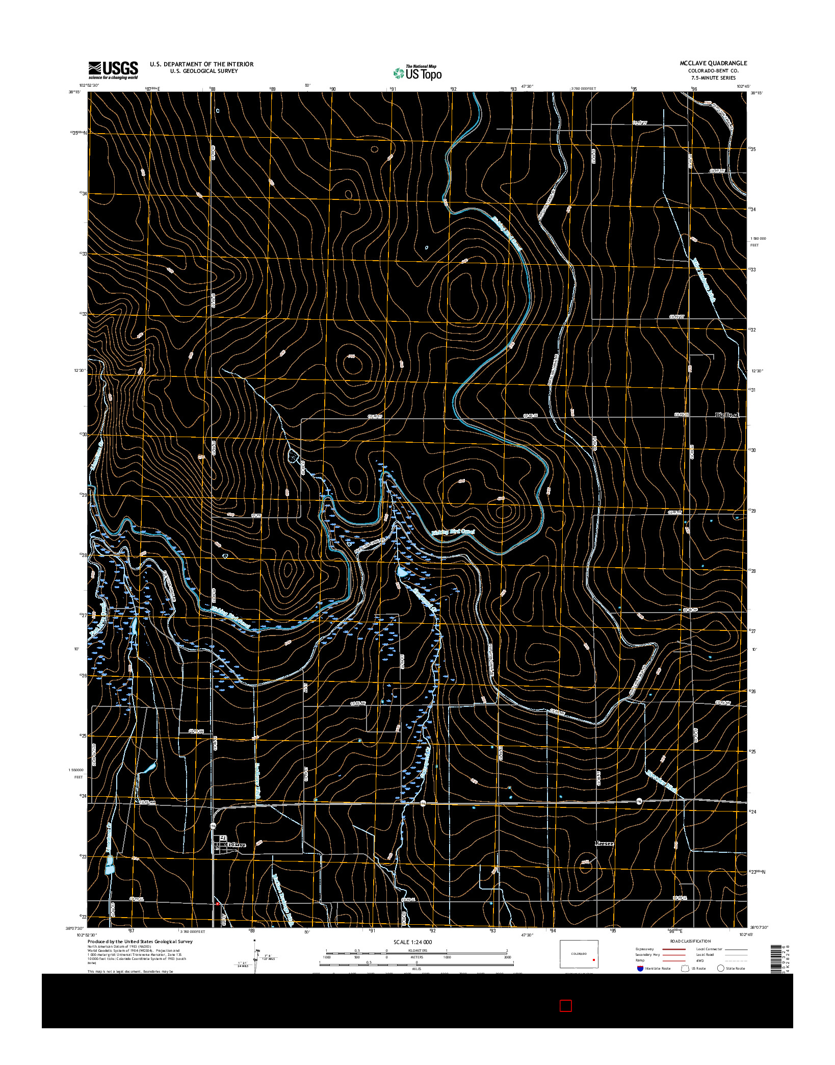 USGS US TOPO 7.5-MINUTE MAP FOR MCCLAVE, CO 2016