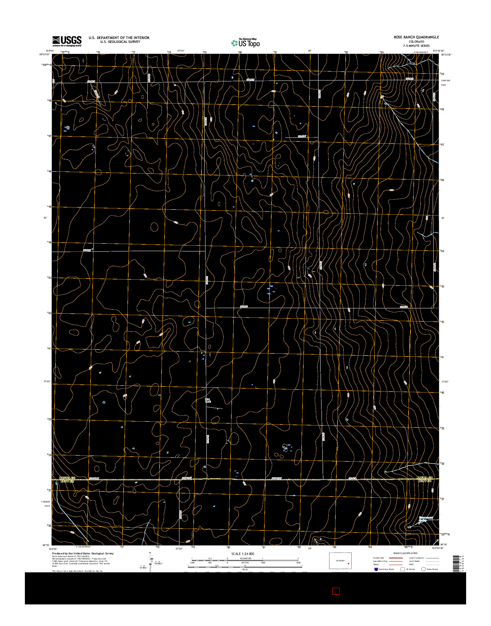 USGS US TOPO 7.5-MINUTE MAP FOR ROSE RANCH, CO 2016