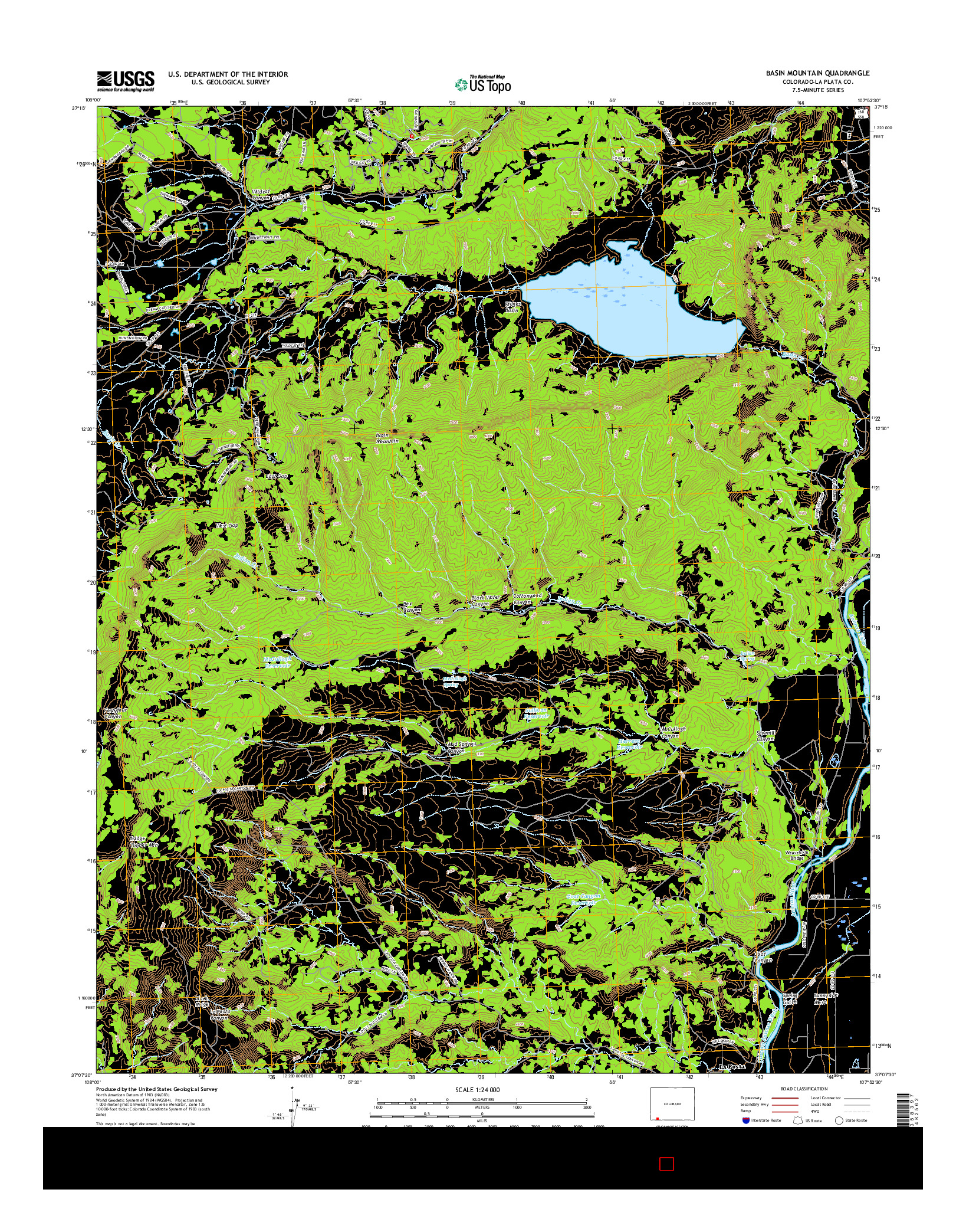 USGS US TOPO 7.5-MINUTE MAP FOR BASIN MOUNTAIN, CO 2016