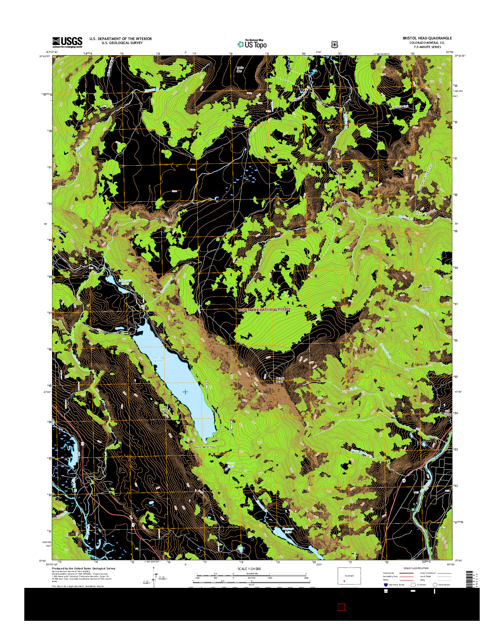 USGS US TOPO 7.5-MINUTE MAP FOR BRISTOL HEAD, CO 2016