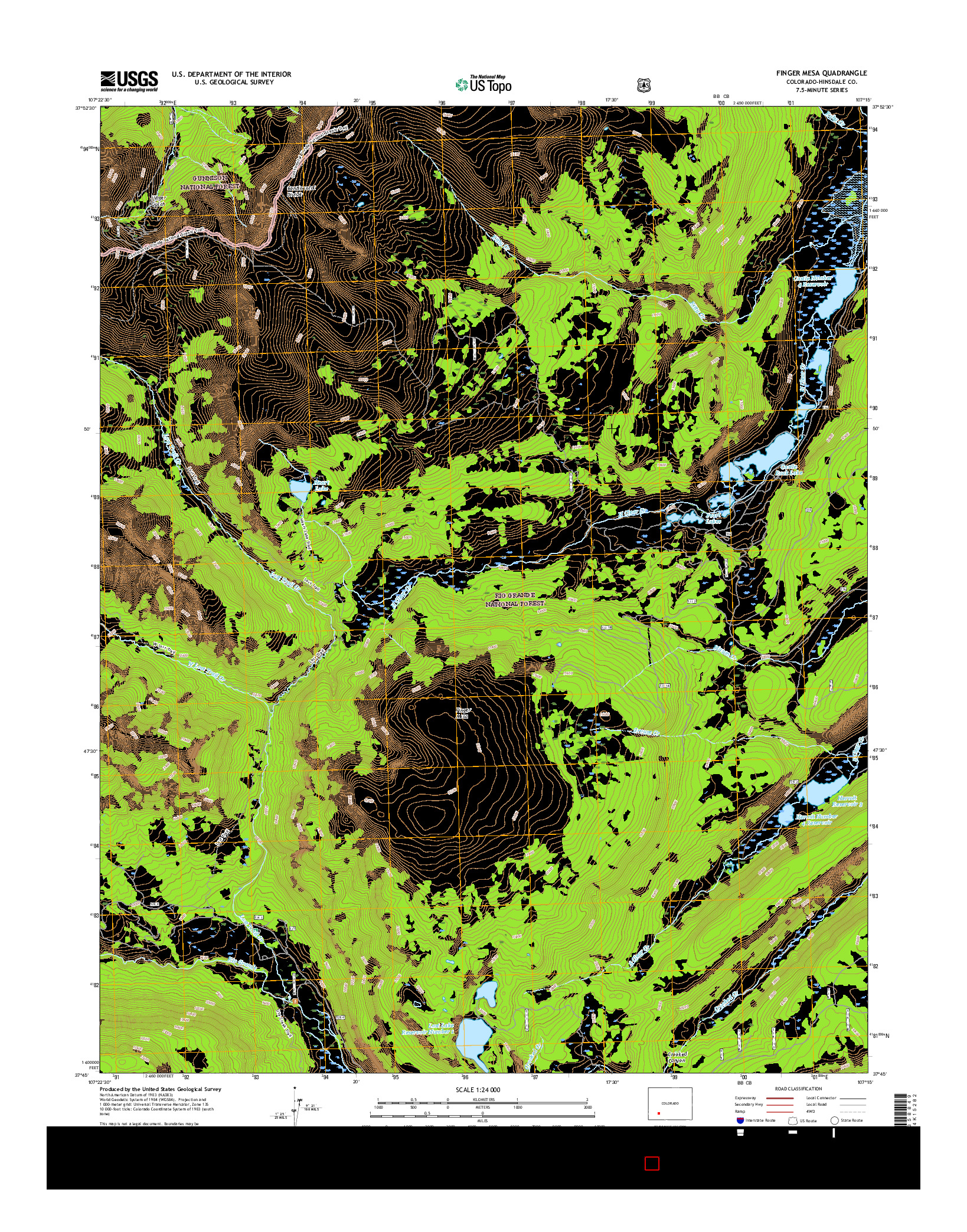 USGS US TOPO 7.5-MINUTE MAP FOR FINGER MESA, CO 2016