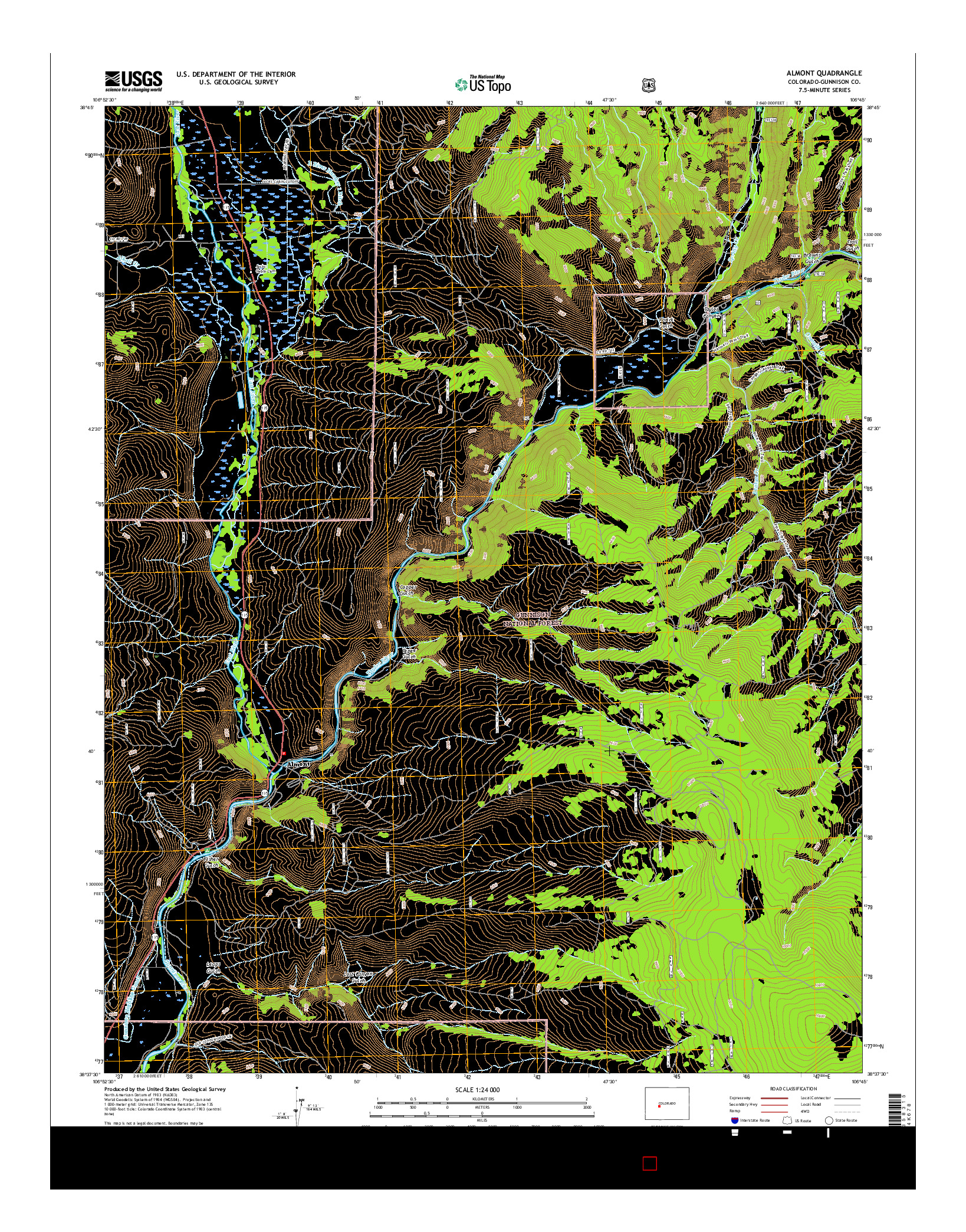 USGS US TOPO 7.5-MINUTE MAP FOR ALMONT, CO 2016
