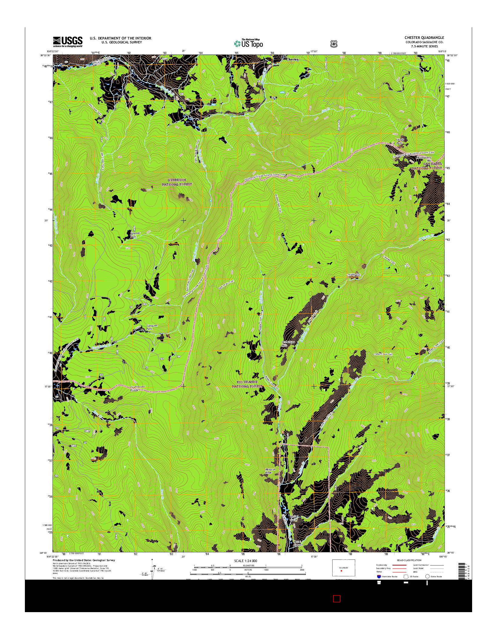 USGS US TOPO 7.5-MINUTE MAP FOR CHESTER, CO 2016