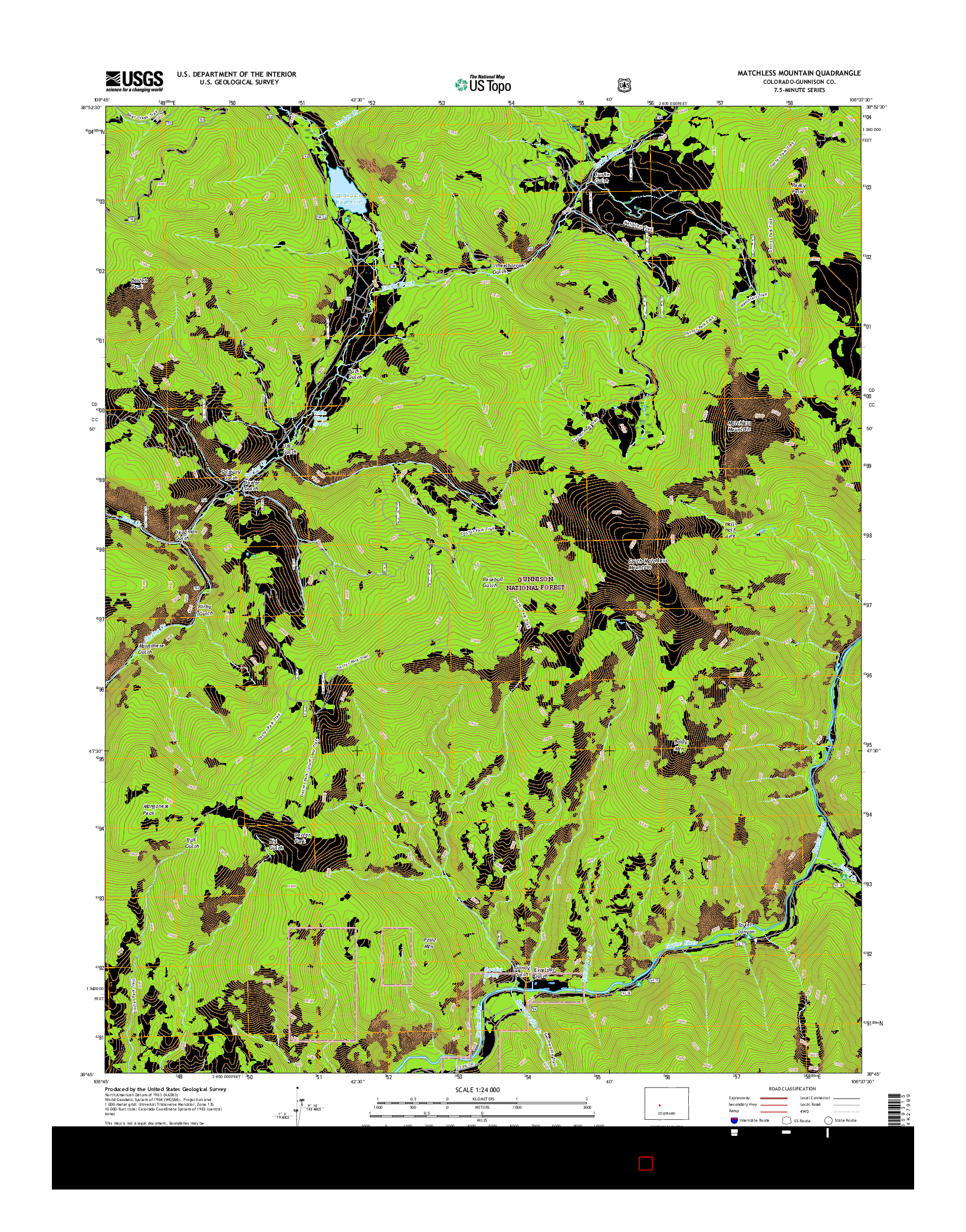 USGS US TOPO 7.5-MINUTE MAP FOR MATCHLESS MOUNTAIN, CO 2016