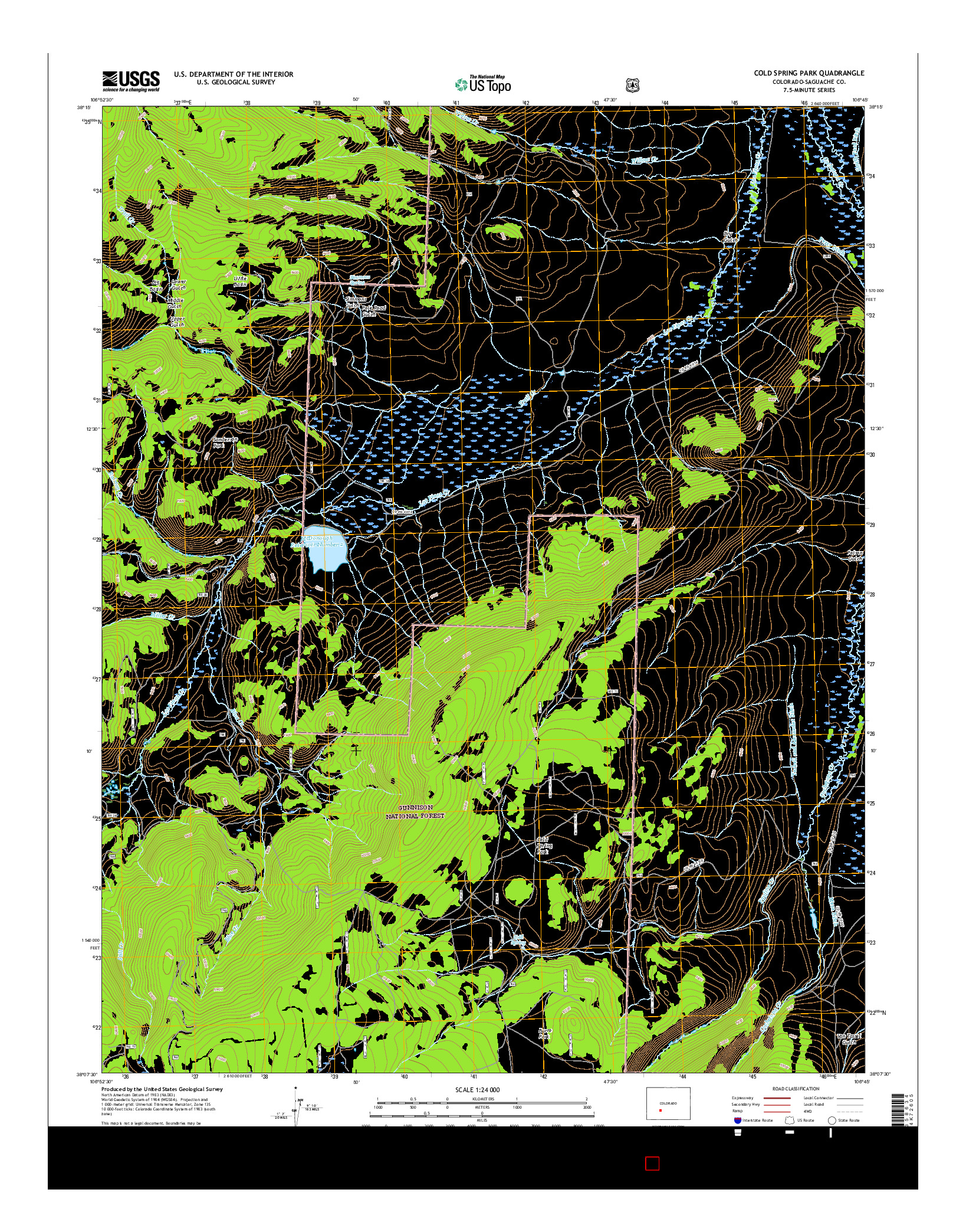 USGS US TOPO 7.5-MINUTE MAP FOR COLD SPRING PARK, CO 2016