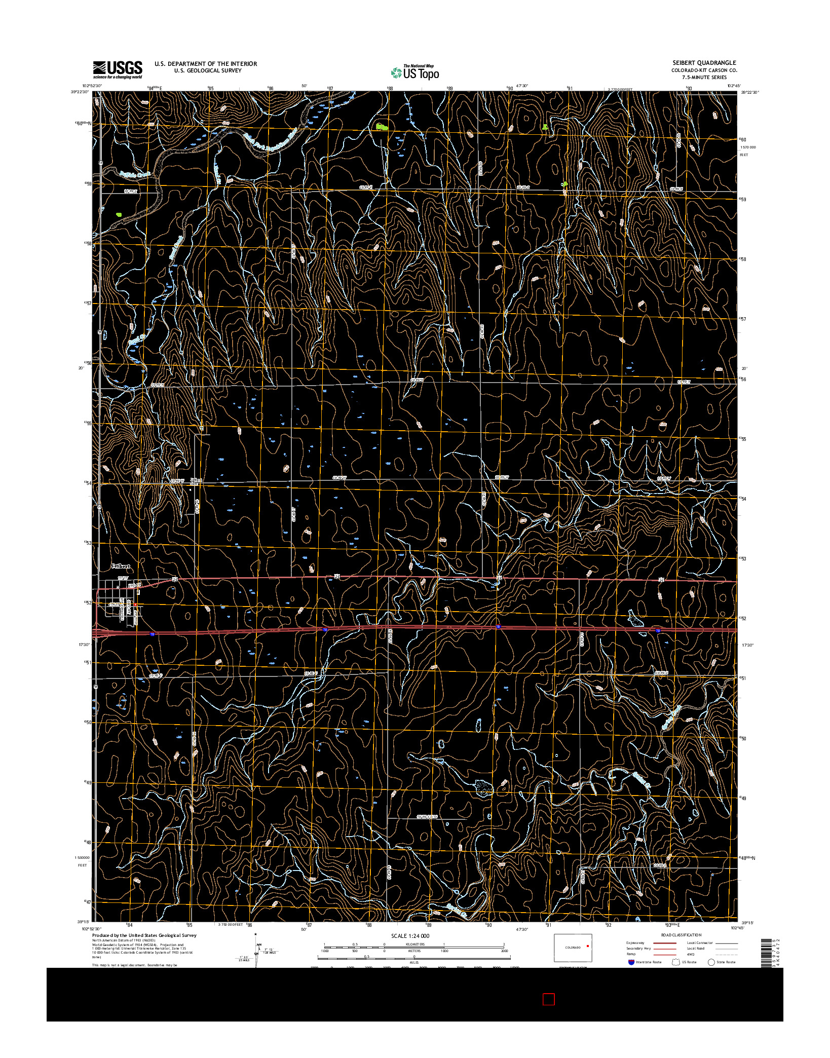 USGS US TOPO 7.5-MINUTE MAP FOR SEIBERT, CO 2016