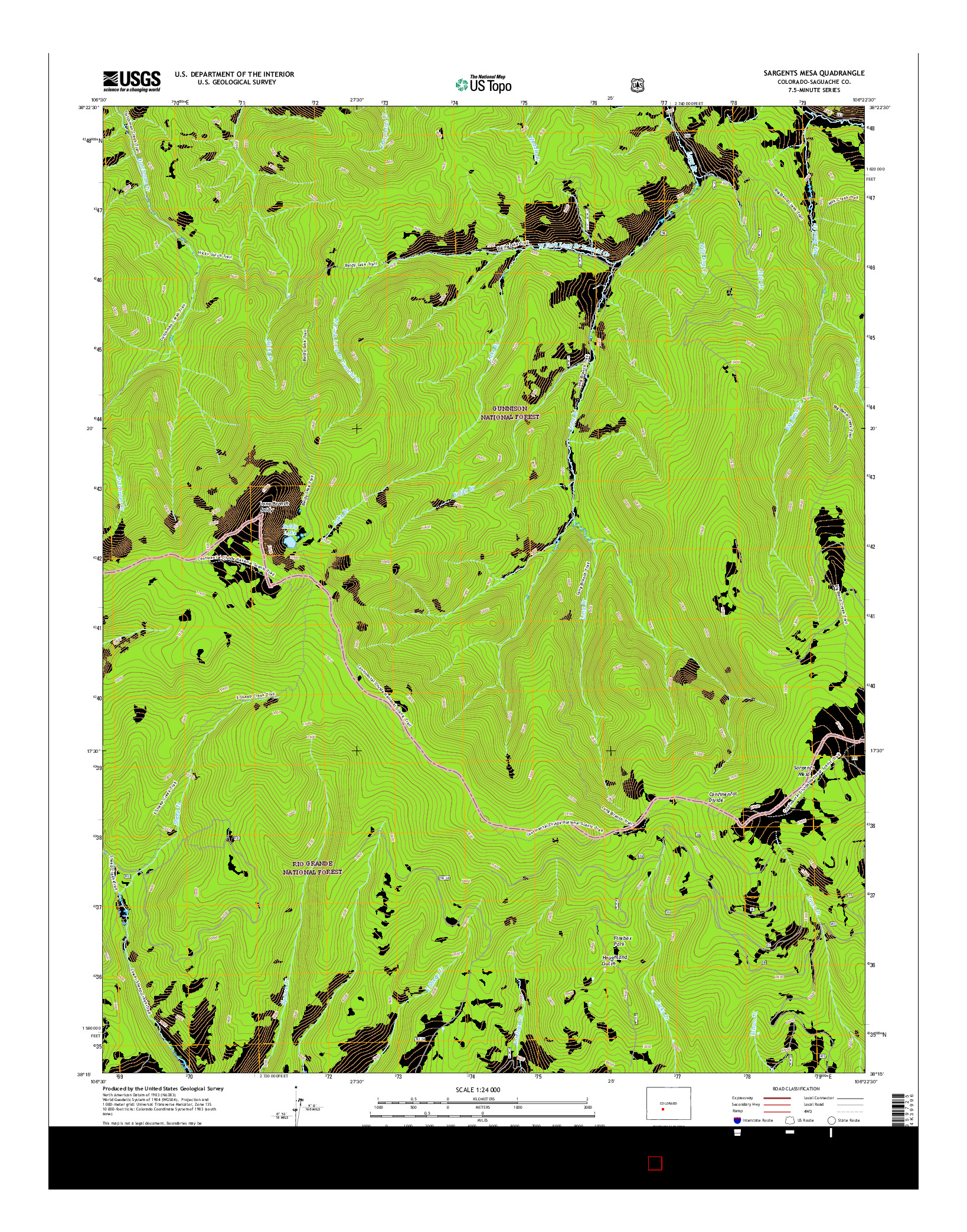 USGS US TOPO 7.5-MINUTE MAP FOR SARGENTS MESA, CO 2016