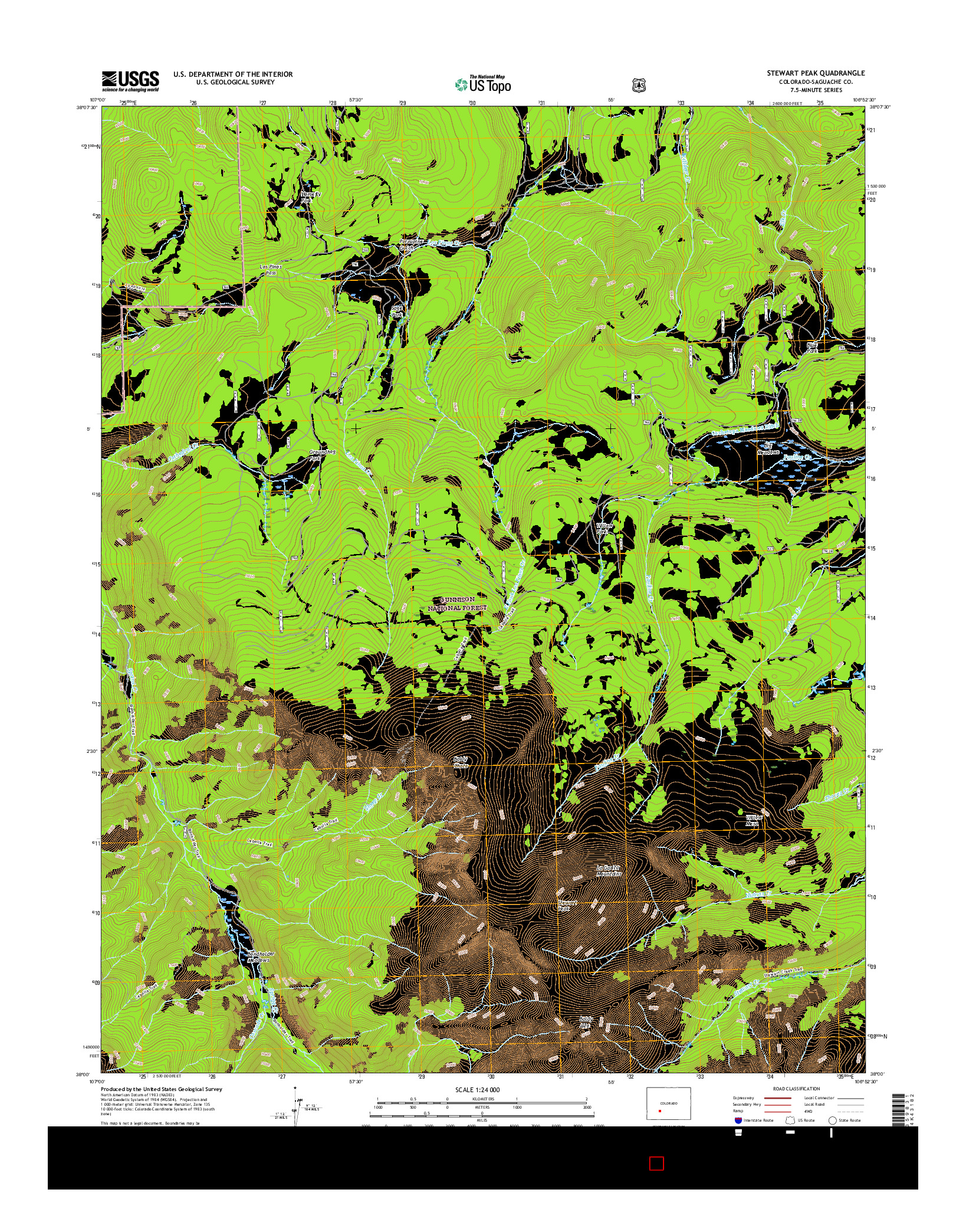 USGS US TOPO 7.5-MINUTE MAP FOR STEWART PEAK, CO 2016