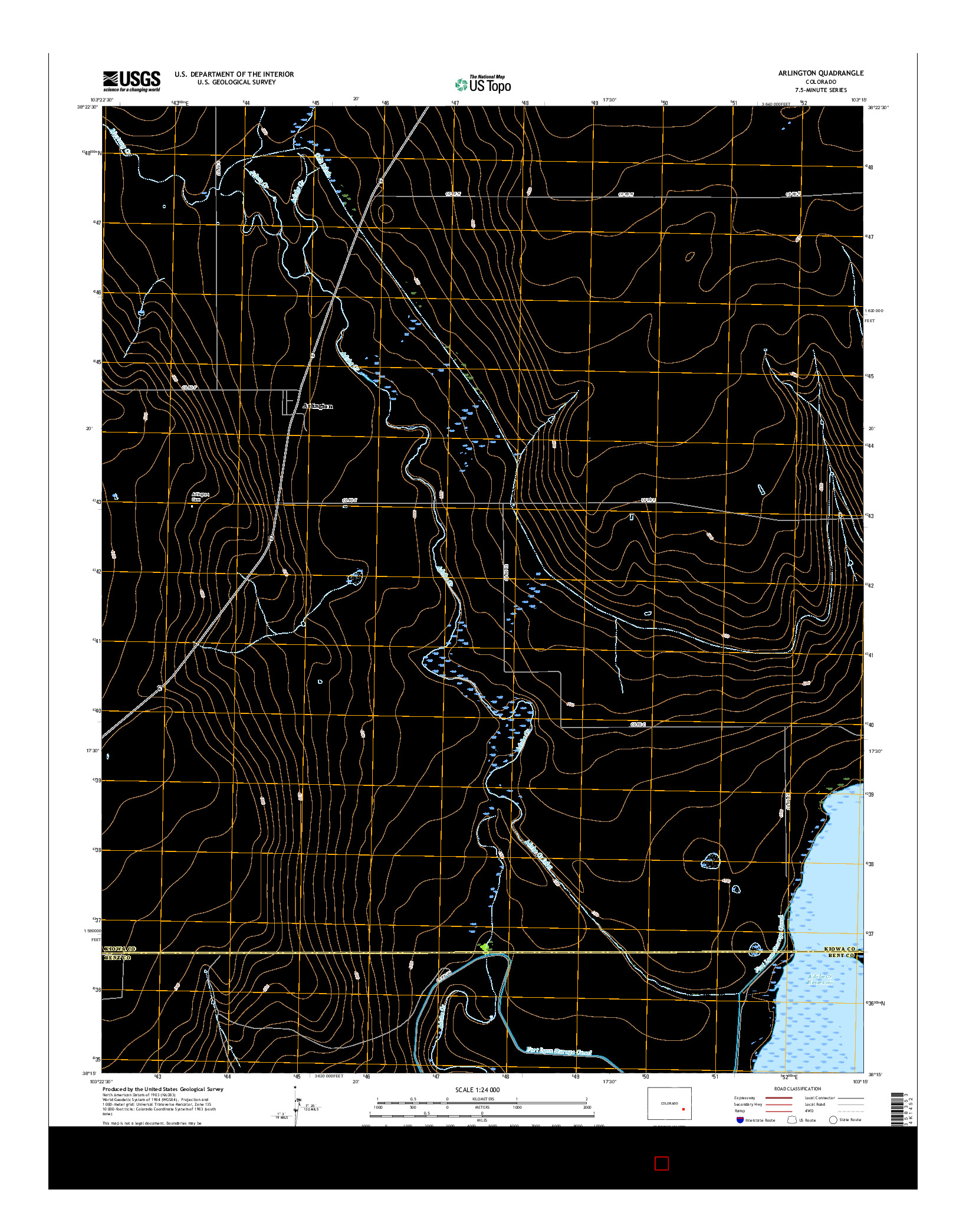 USGS US TOPO 7.5-MINUTE MAP FOR ARLINGTON, CO 2016