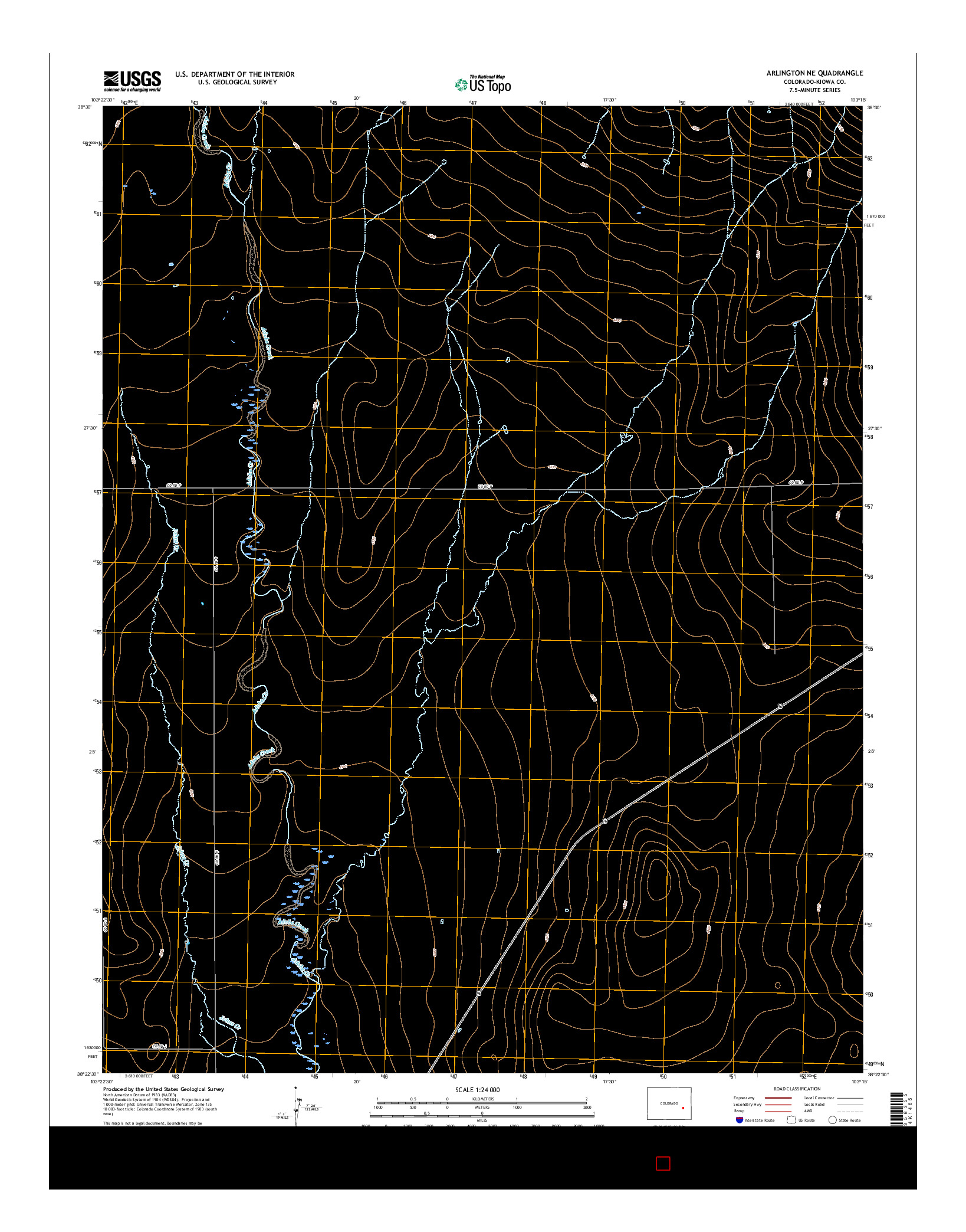 USGS US TOPO 7.5-MINUTE MAP FOR ARLINGTON NE, CO 2016