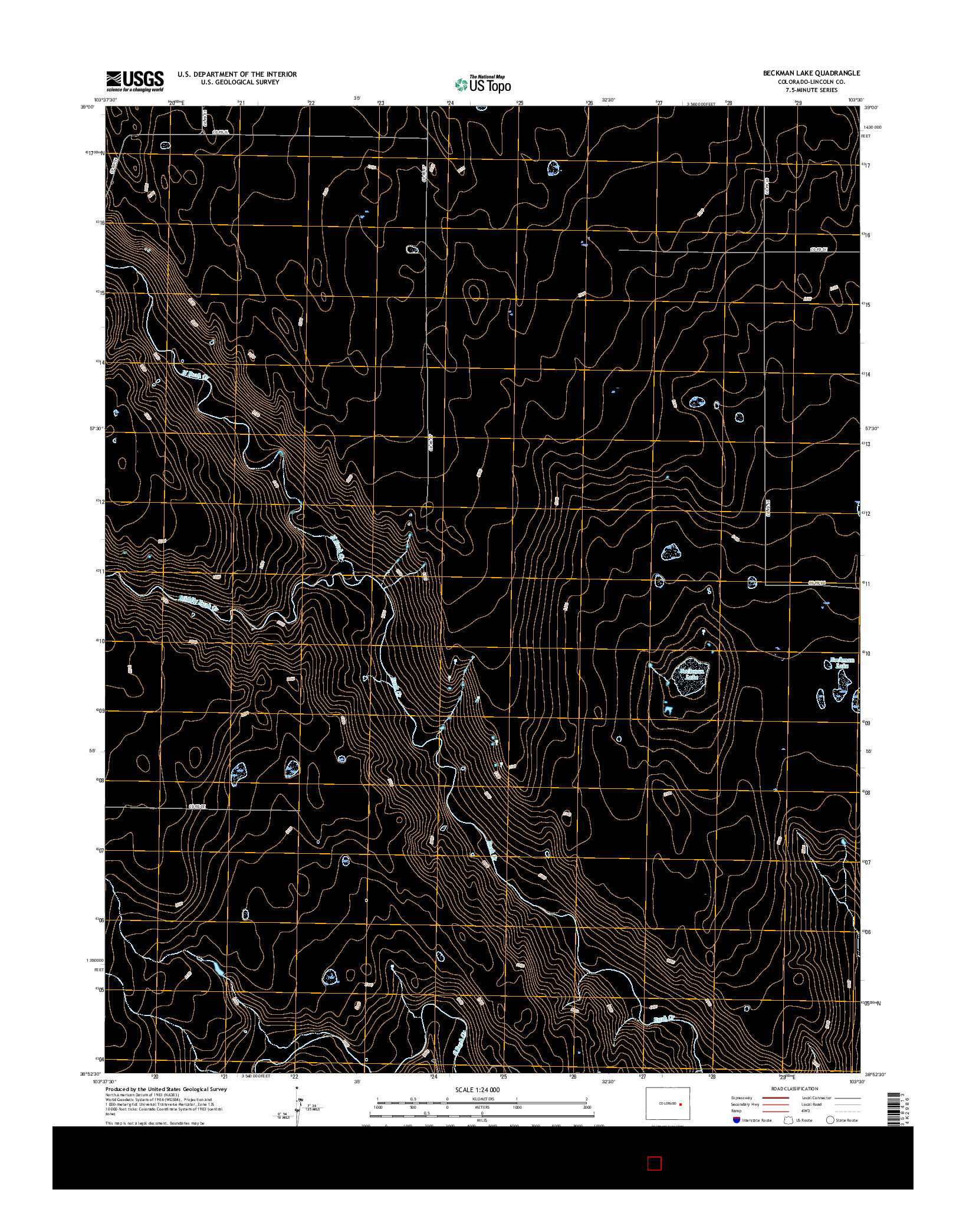 USGS US TOPO 7.5-MINUTE MAP FOR BECKMAN LAKE, CO 2016