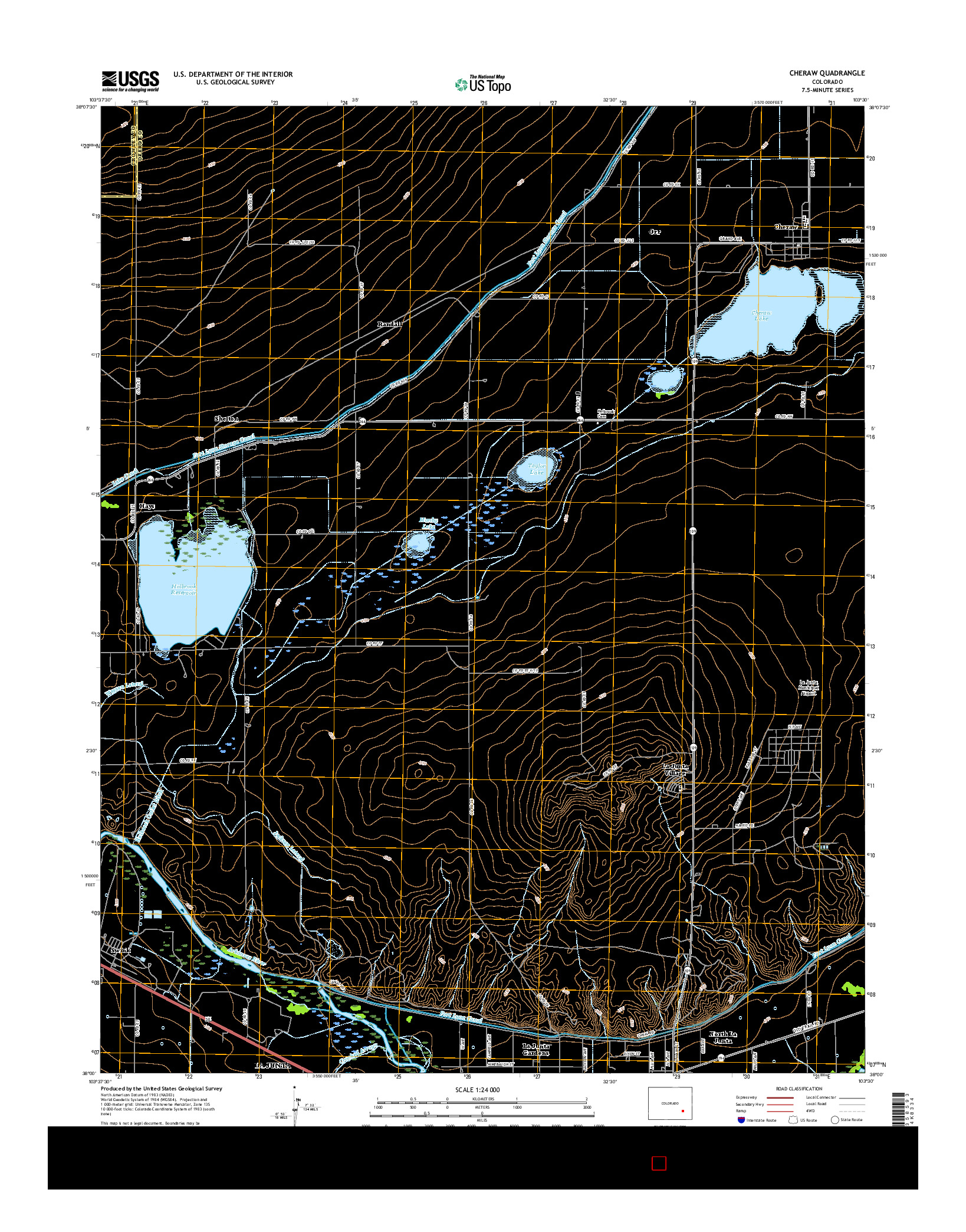 USGS US TOPO 7.5-MINUTE MAP FOR CHERAW, CO 2016